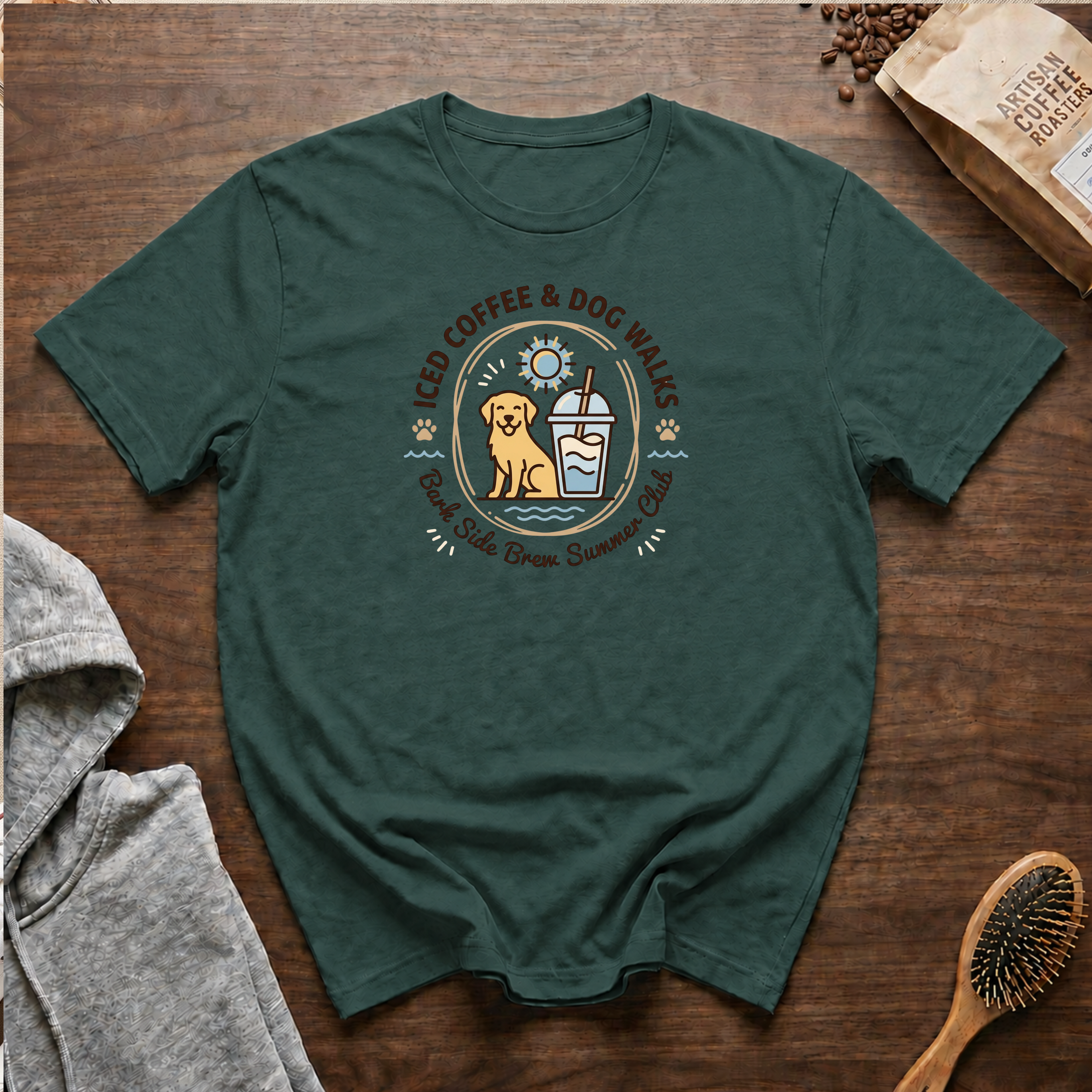 Iced Coffee and Dog Walks T-Shirt