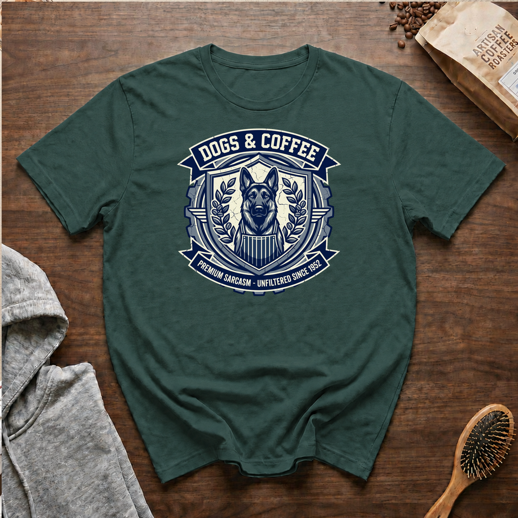 Dogs and Coffee Premium Sarcasm T-Shirt