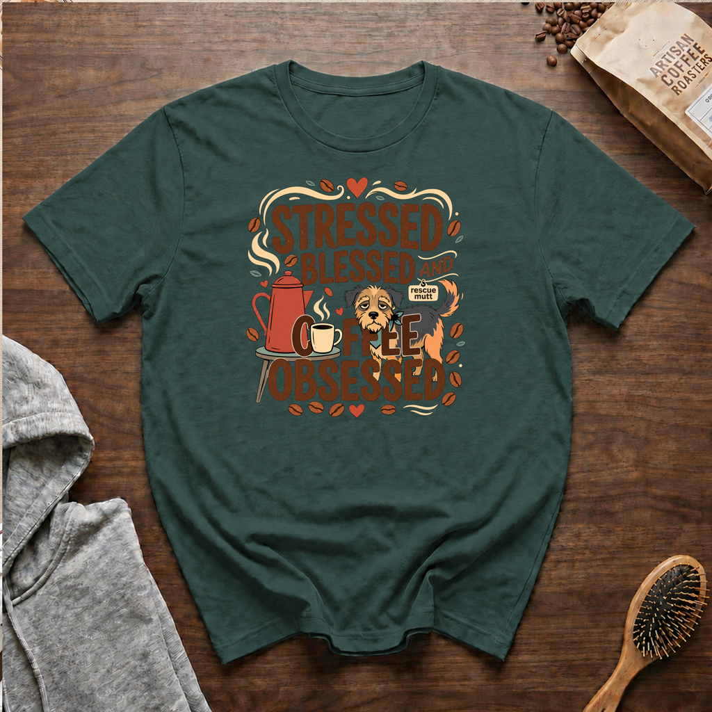 Stressed Blessed and Coffee Obsessed T-Shirt