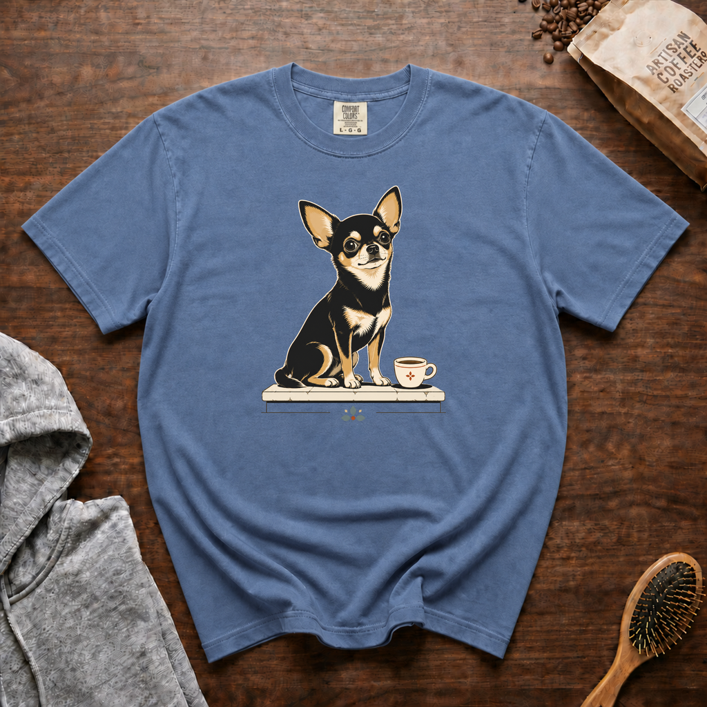 Chihuahua Tiny Roast Big Mood T-Shirt | Chi Coffee Lover Tee