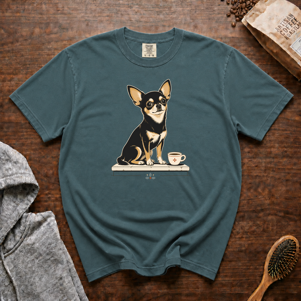 Chihuahua Tiny Roast Big Mood T-Shirt | Chi Coffee Lover Tee