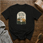 Books Beans And Dogs T-Shirt — Black