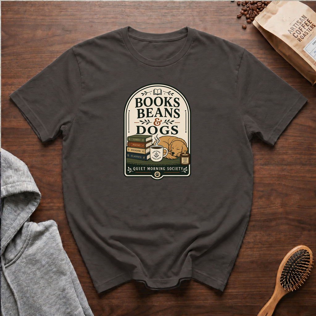 Books Beans And Dogs T-Shirt — Pepper