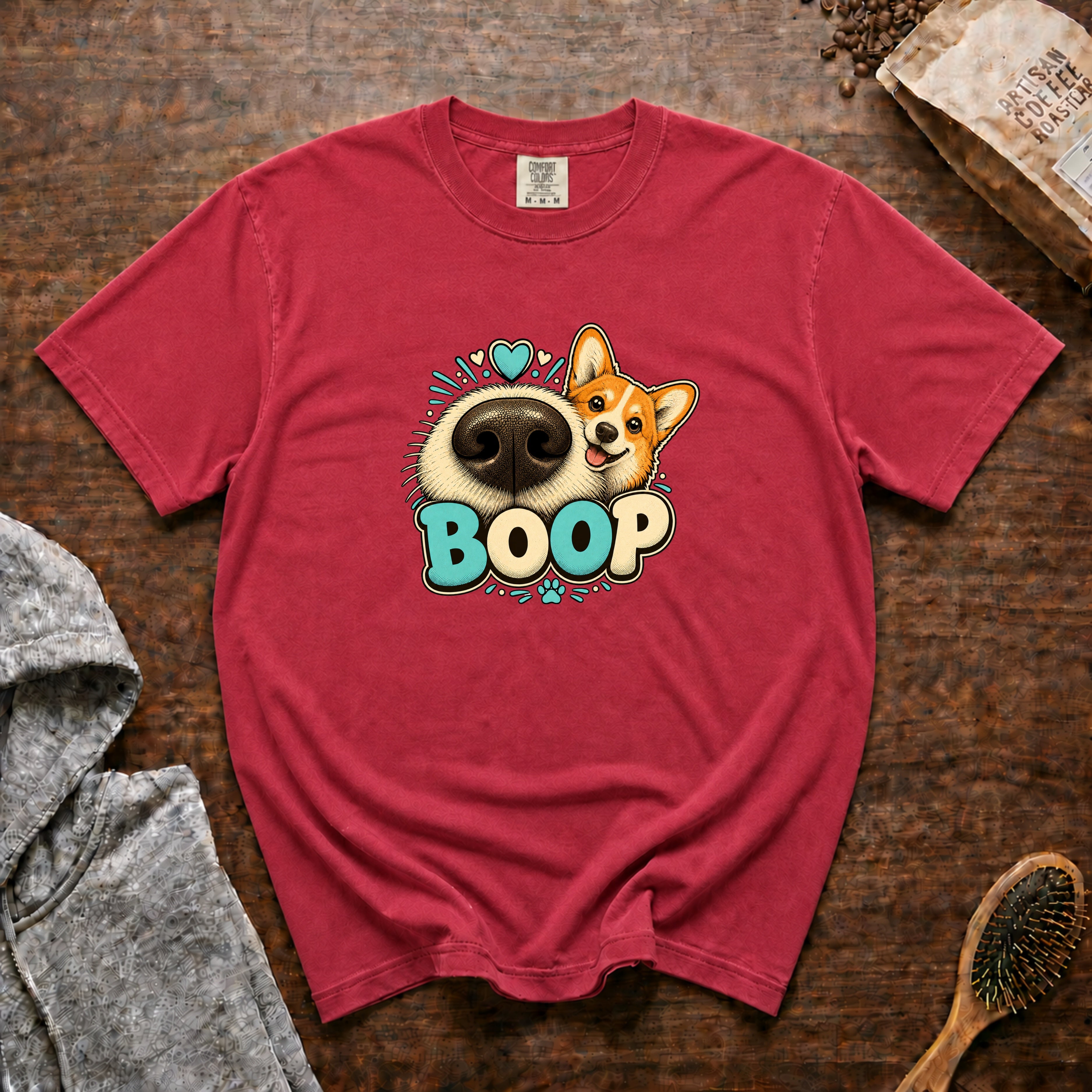 Boop Corgi 1 T-Shirt — Crimson