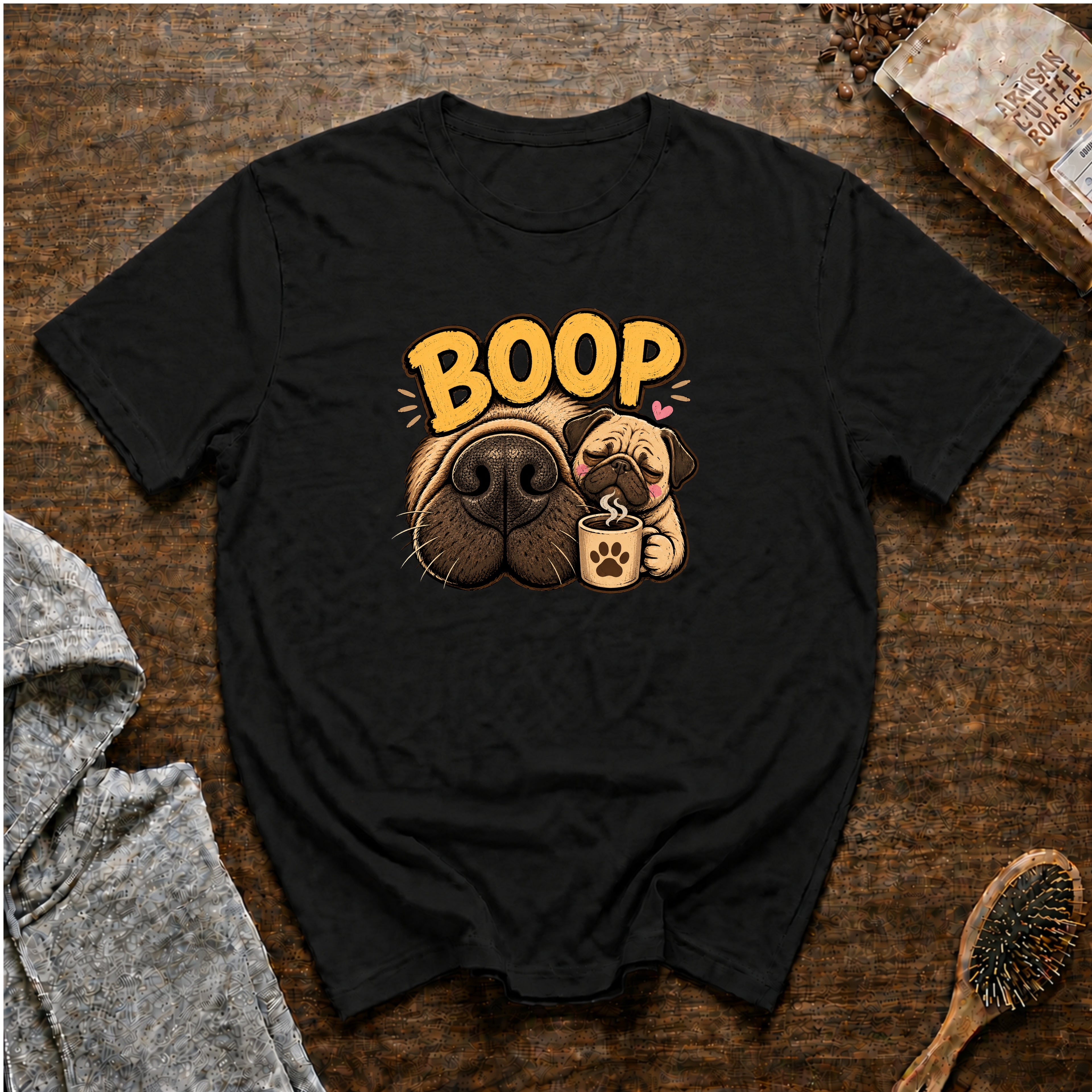 Boop Pug T-Shirt — Black