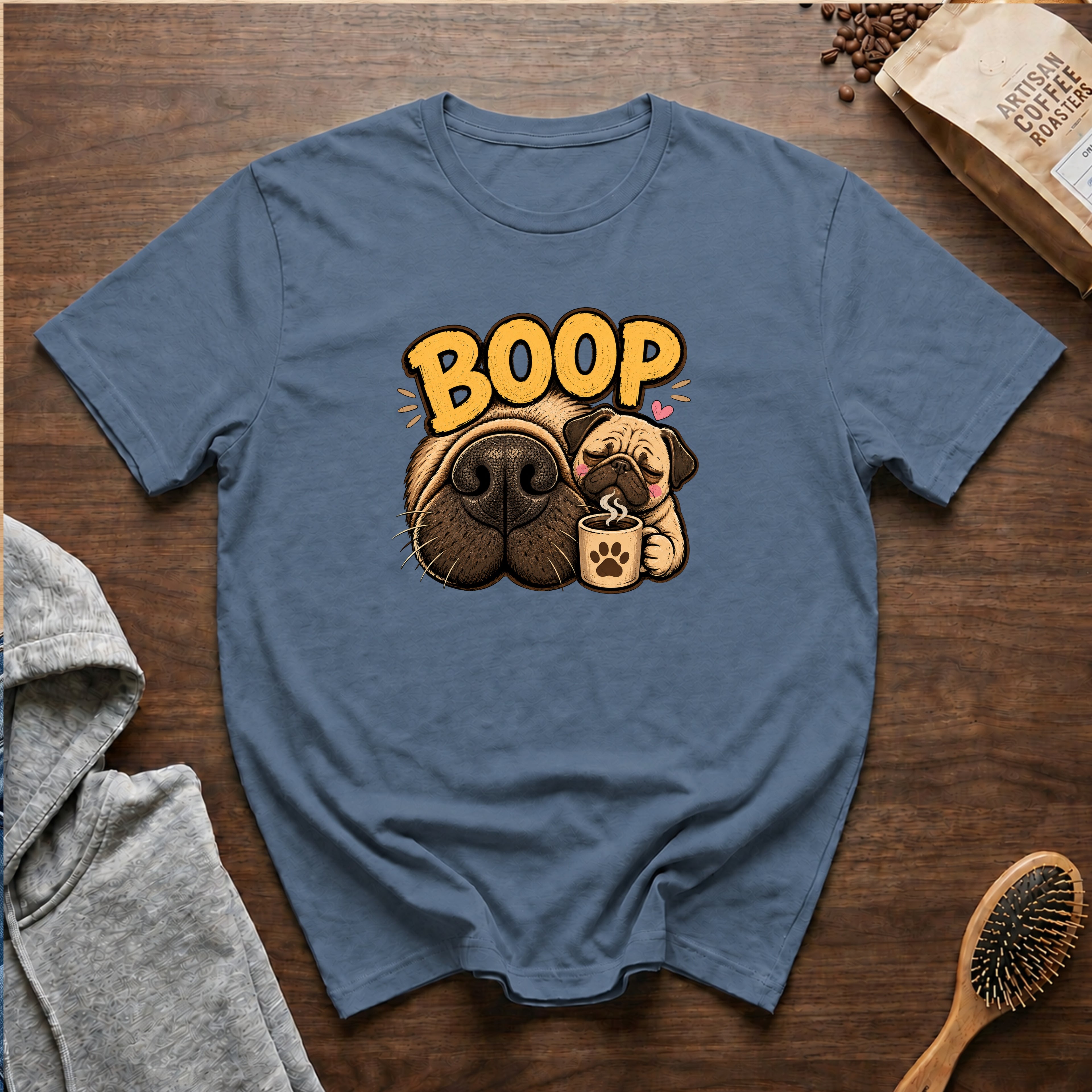 Boop Pug T-Shirt — Blue Jean