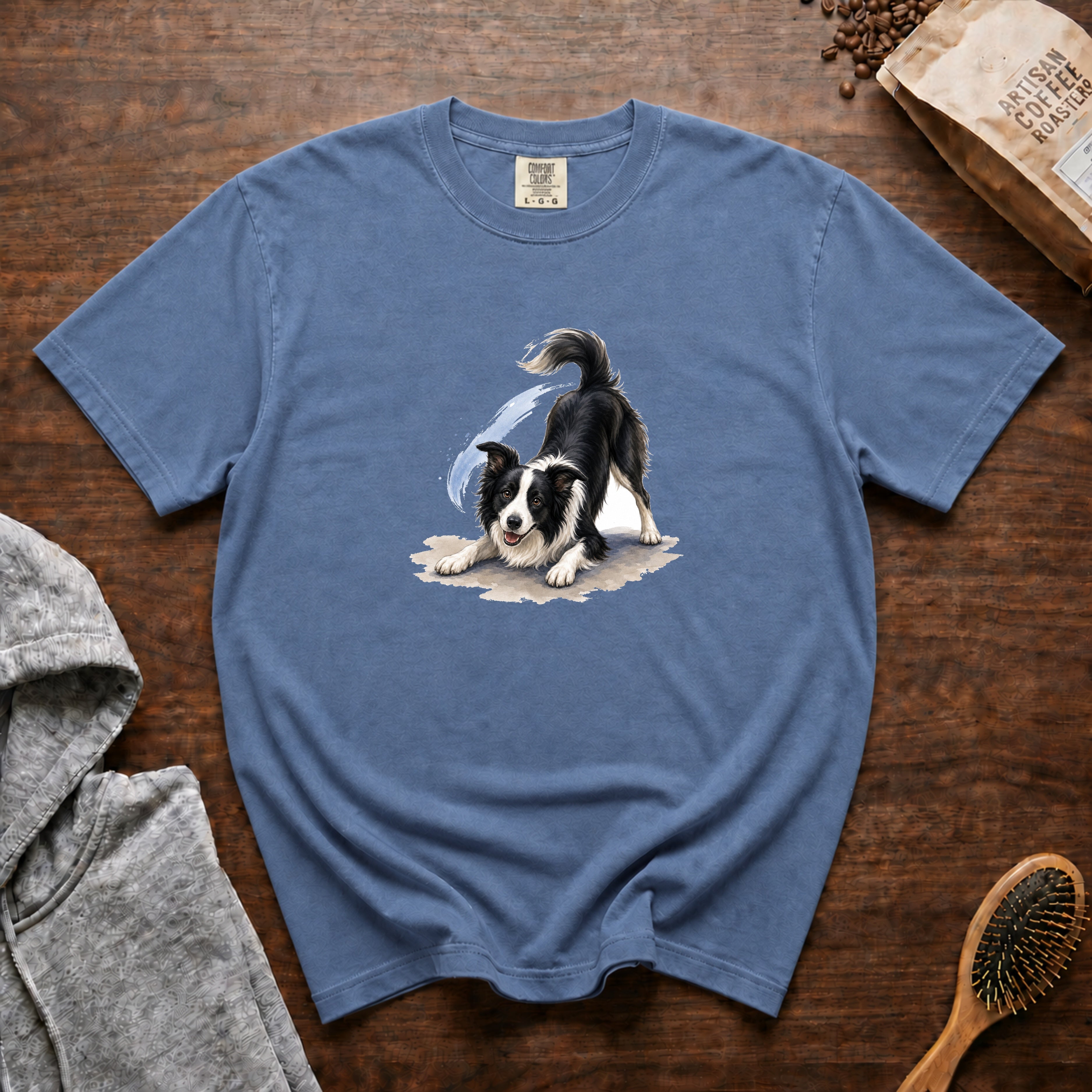 Border Collie Ready T-Shirt — Blue Jean