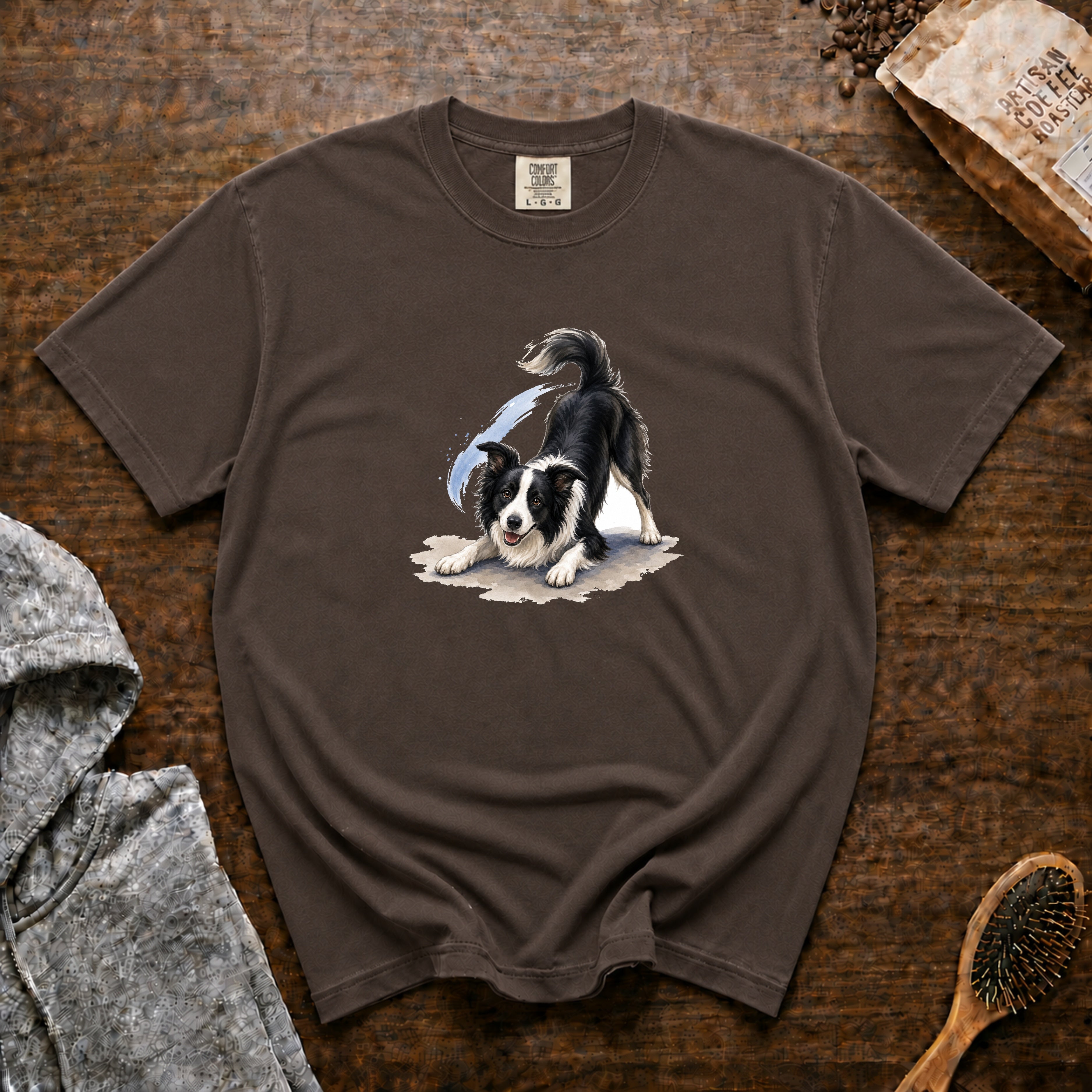 Border Collie Ready T-Shirt — Espresso