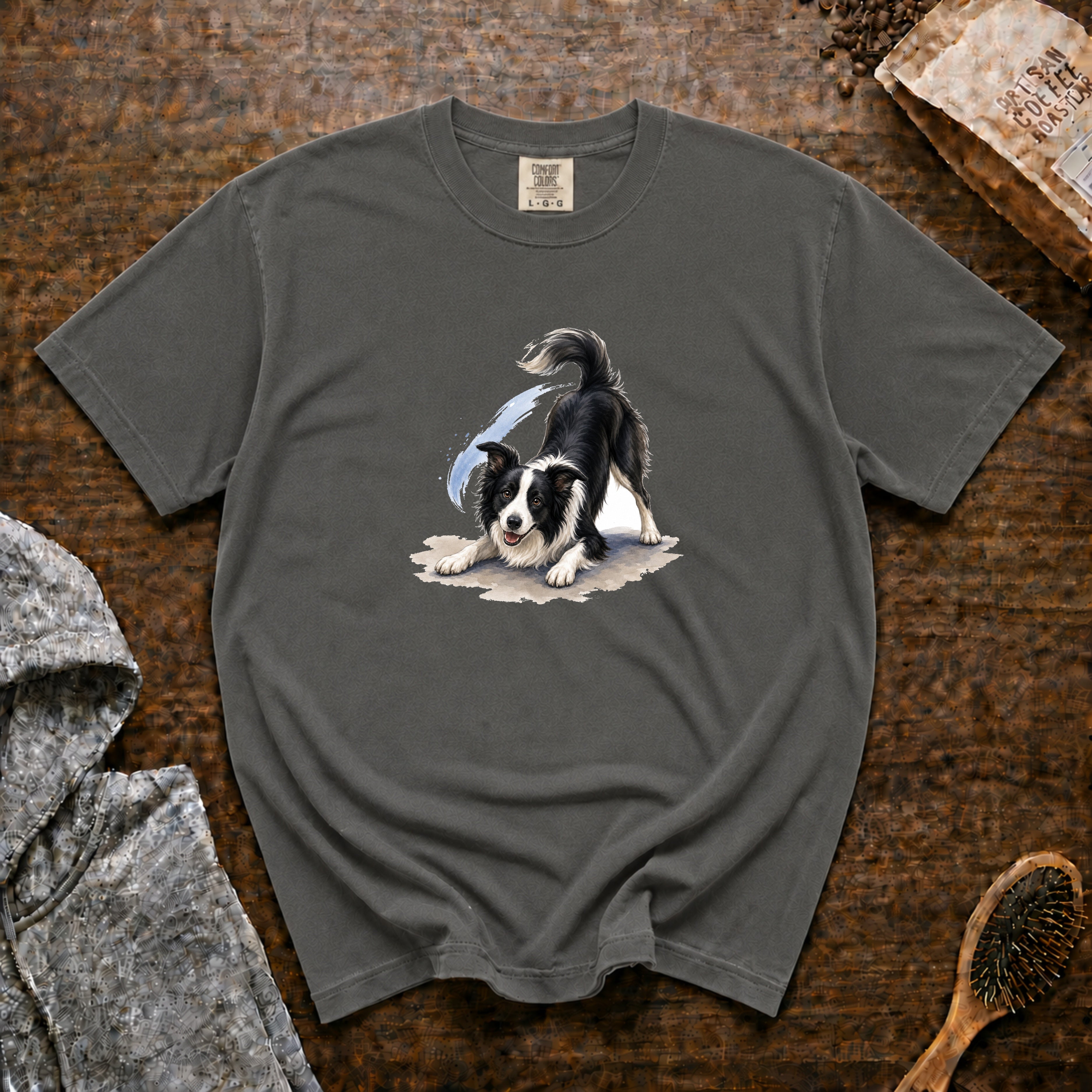 Border Collie Ready T-Shirt — Pepper