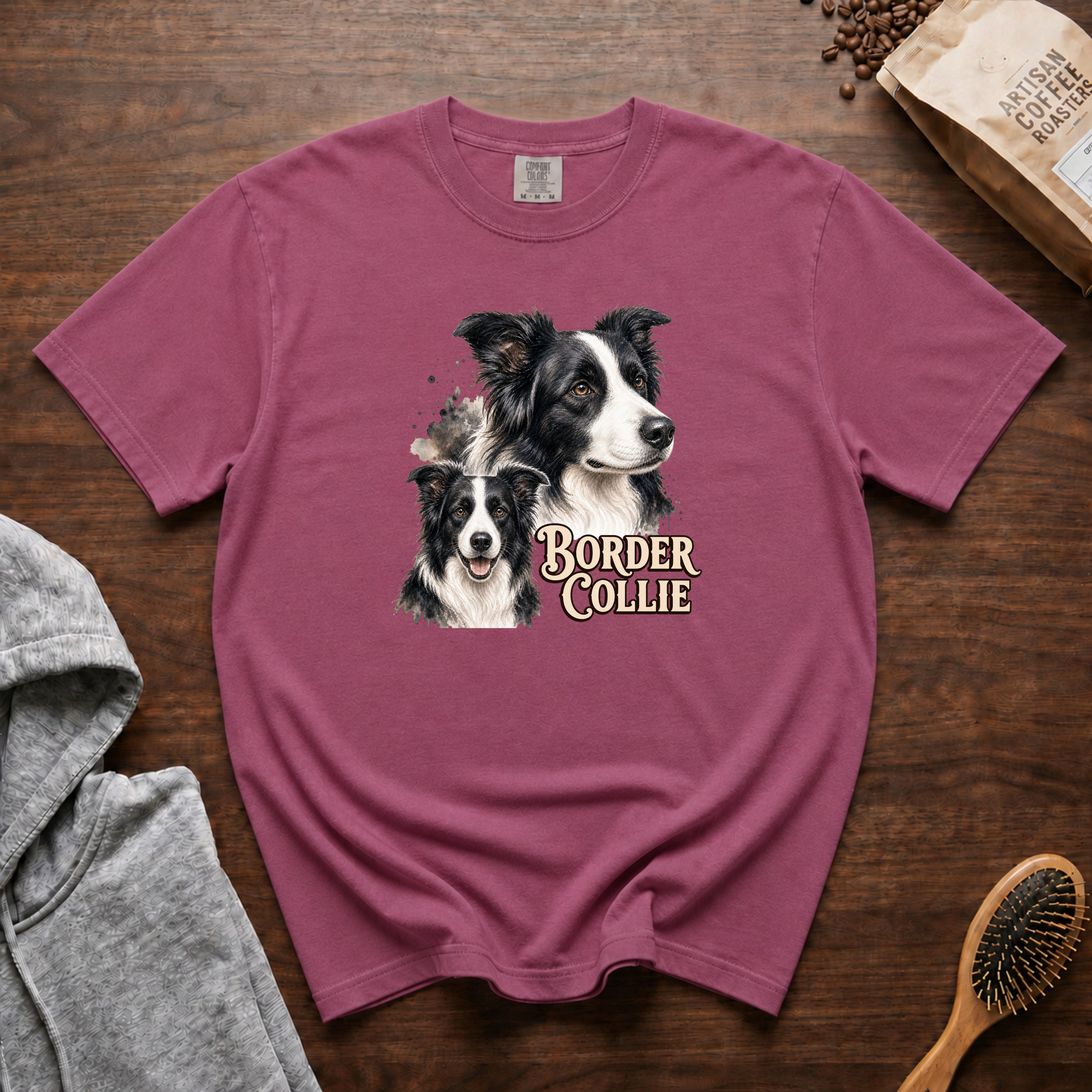 Border Collie T-Shirt — Berry