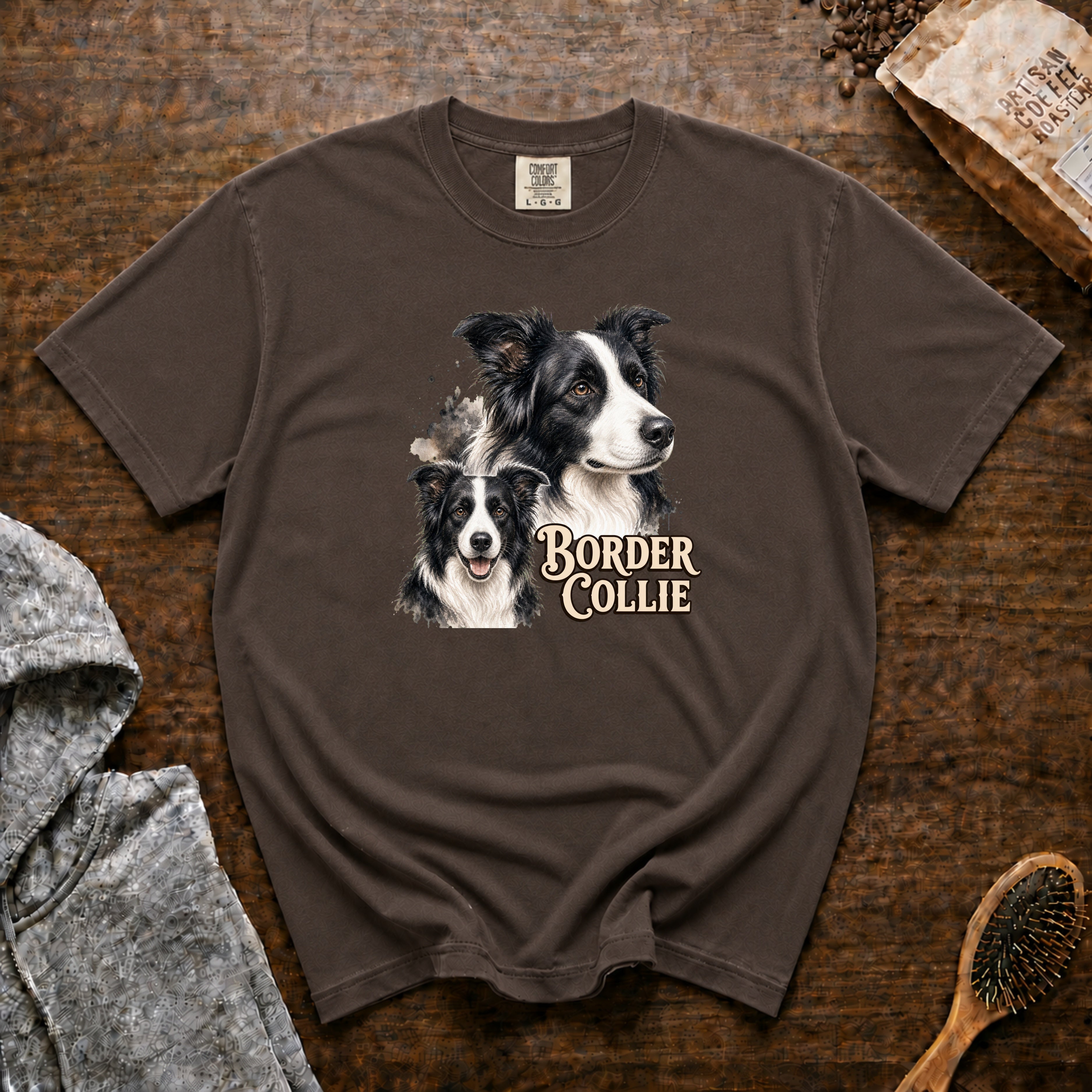 Border Collie T-Shirt — Espresso