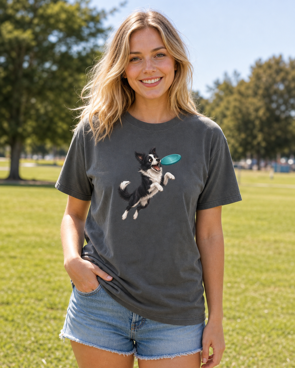 Border Collie With A Frisbee T-Shirt | Border Collie Tee