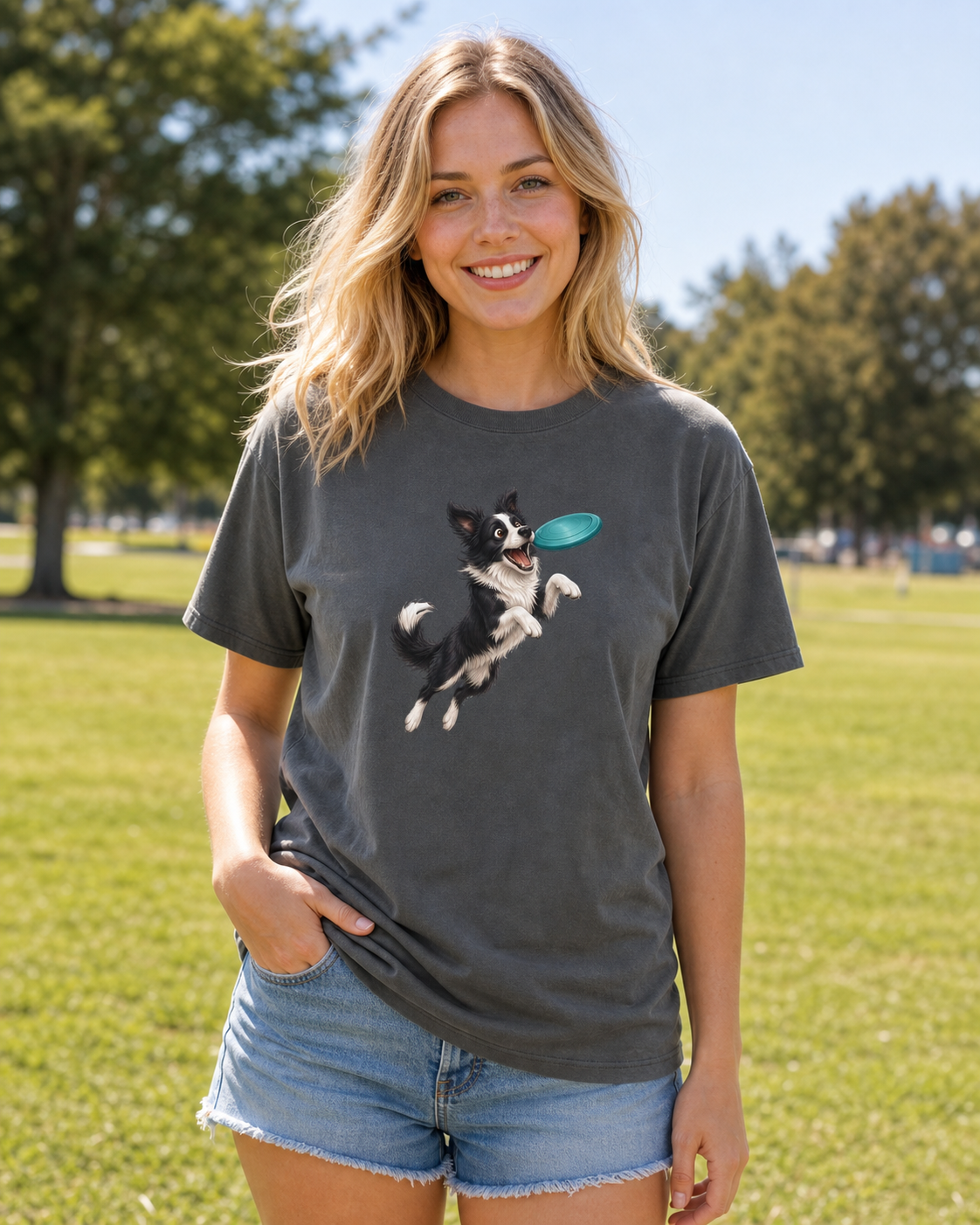 Border Collie With A Frisbee T-Shirt | Border Collie Tee