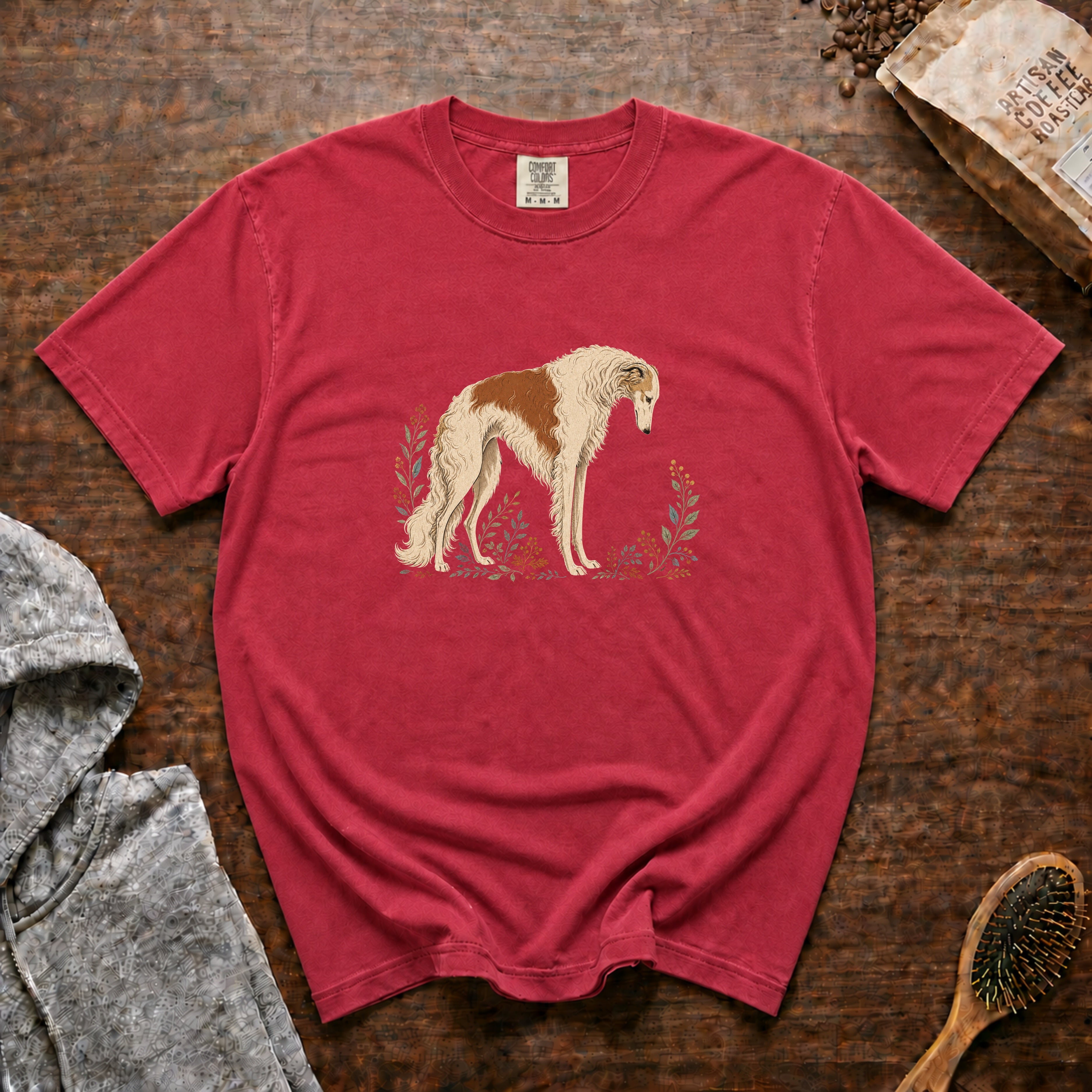 Borzoi T-Shirt — Crimson