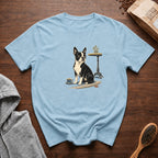 Boston Terrier Sidewalk Espresso T-Shirt — Chambray