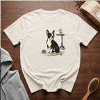 Boston Terrier Sidewalk Espresso T-Shirt — Ivory