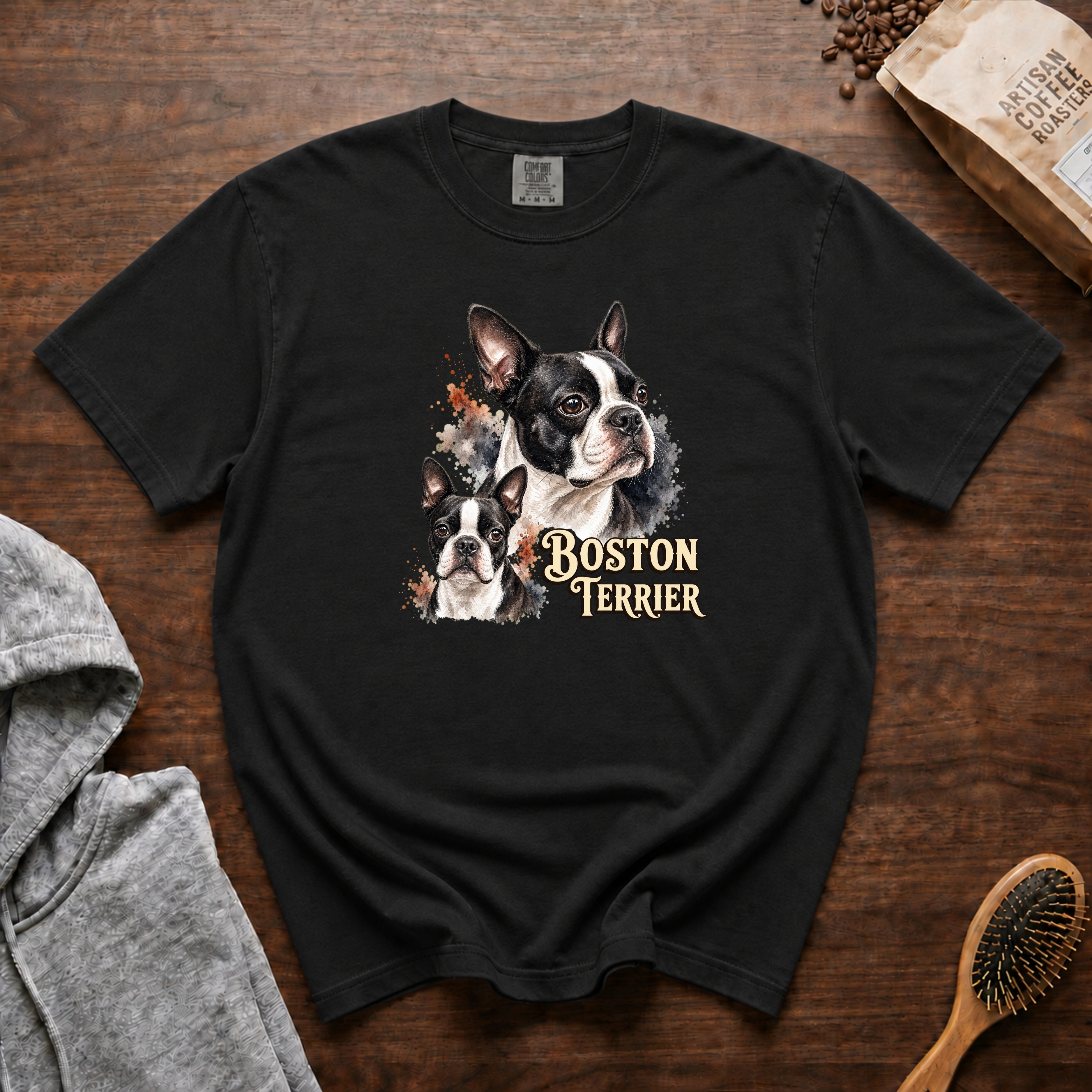 Boston Terrier T-Shirt — Black