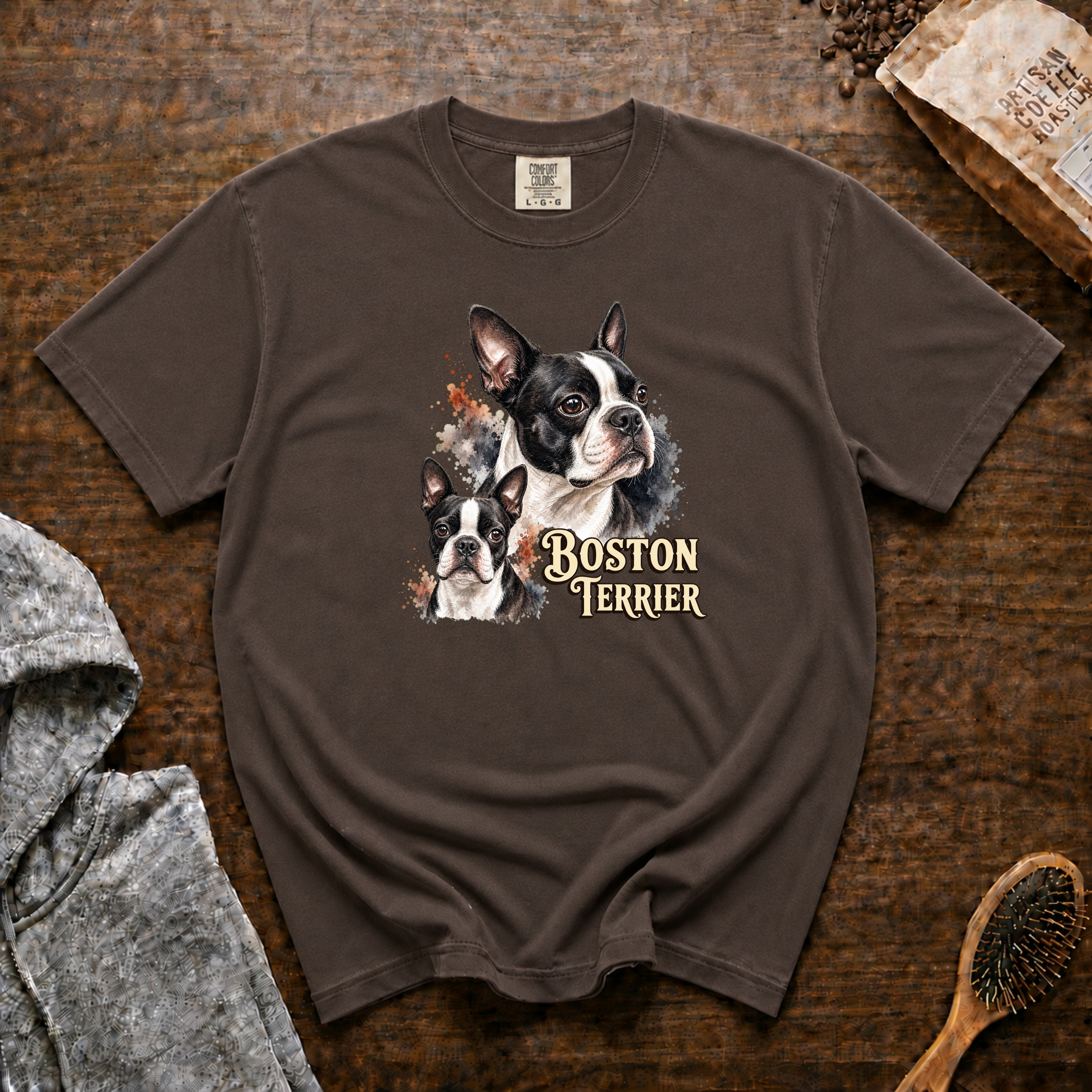 Boston Terrier T-Shirt — Espresso