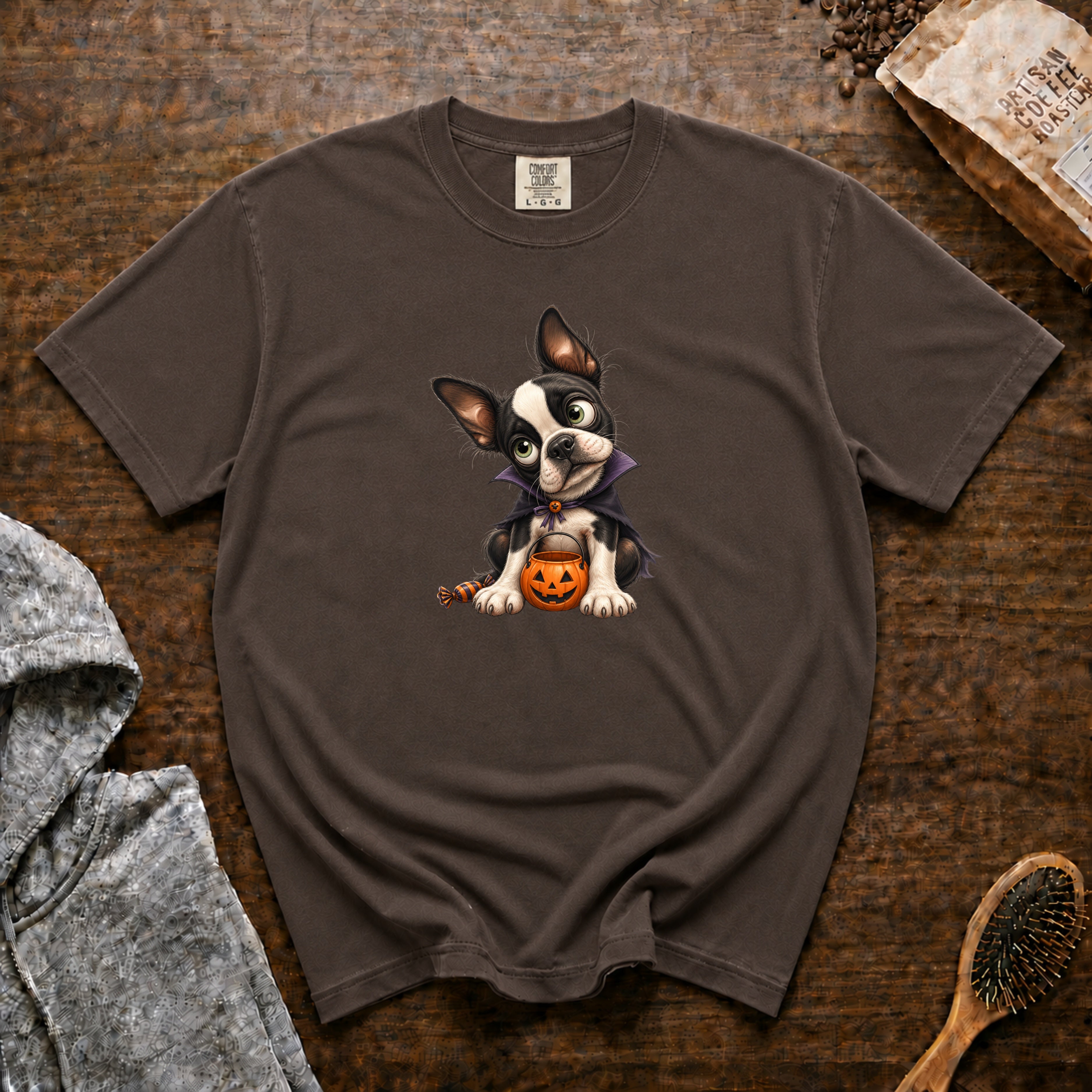 Boston Terrier T-Shirt — Espresso
