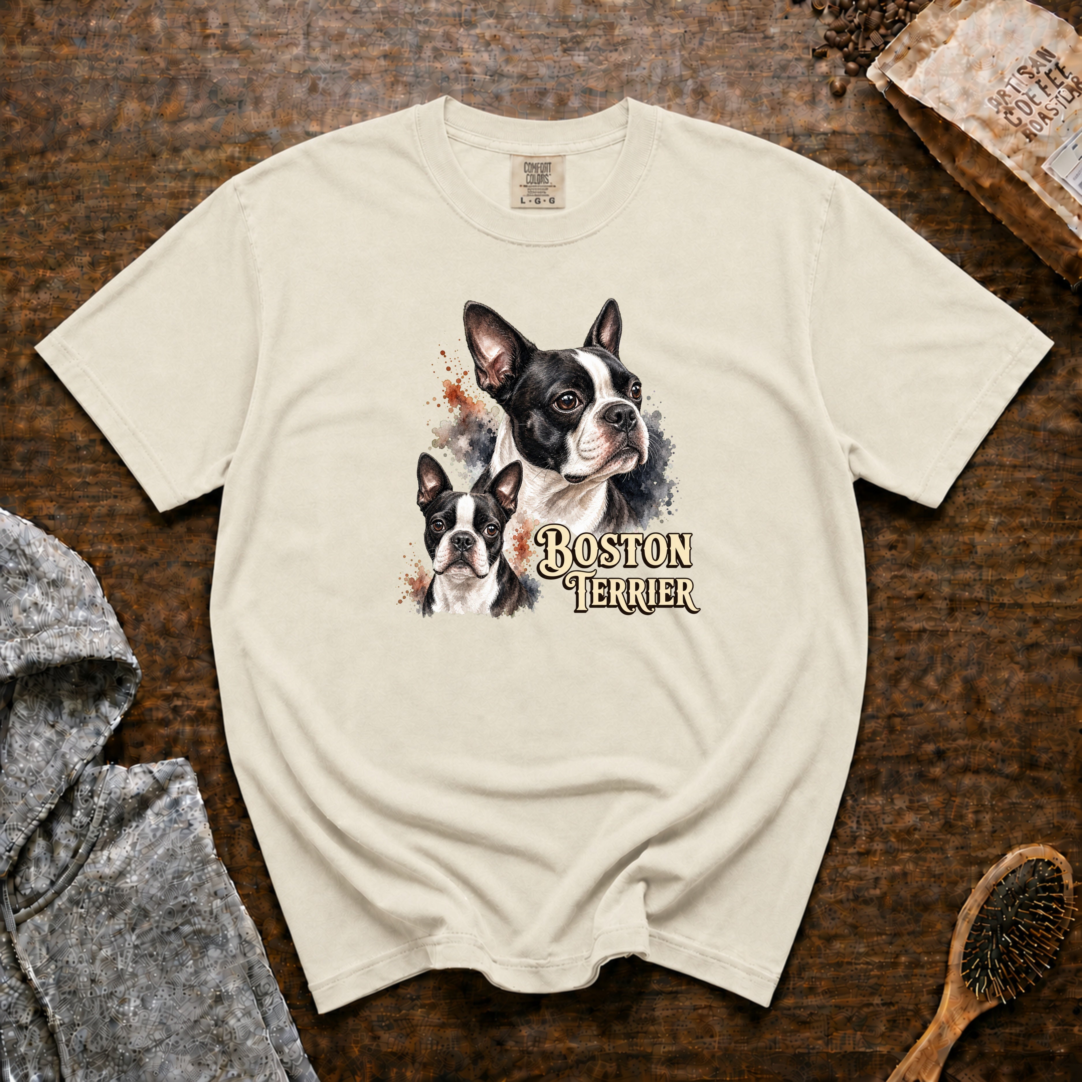 Boston Terrier T-Shirt — Ivory