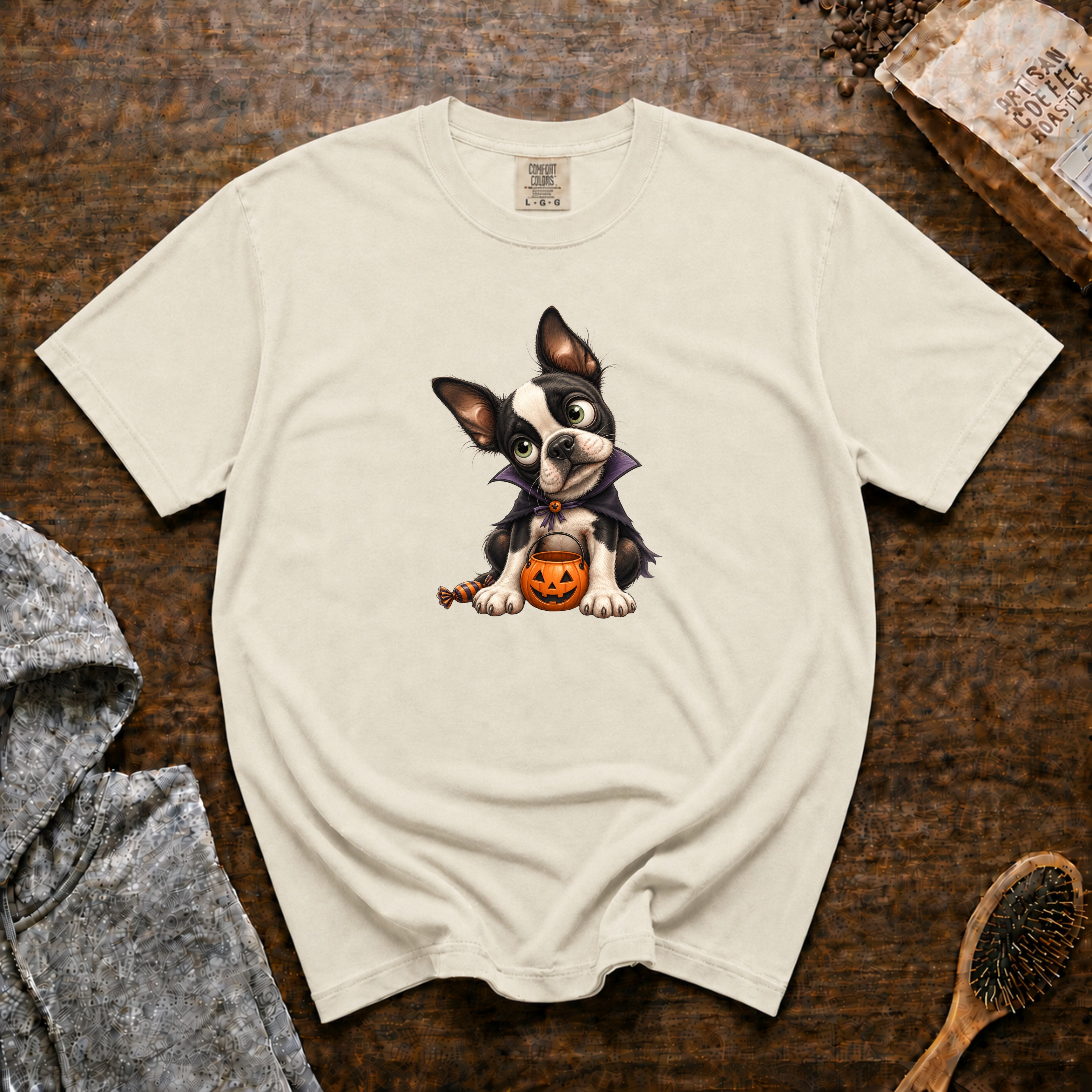 Boston Terrier T-Shirt — Ivory