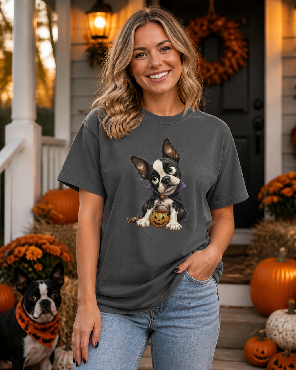 Halloween Boston Terrier T-Shirt