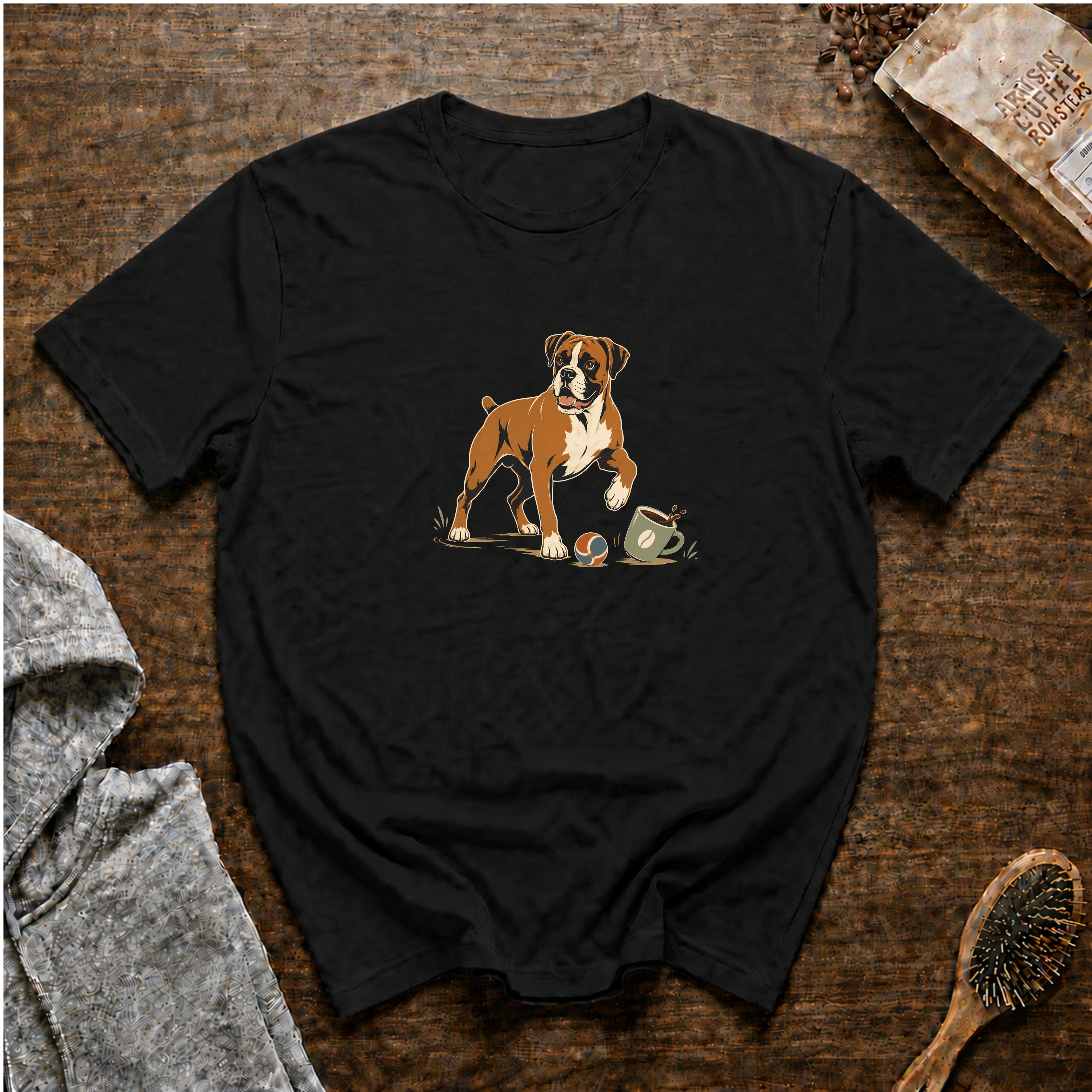 Boxer Bounce Back Brew T-Shirt — Black