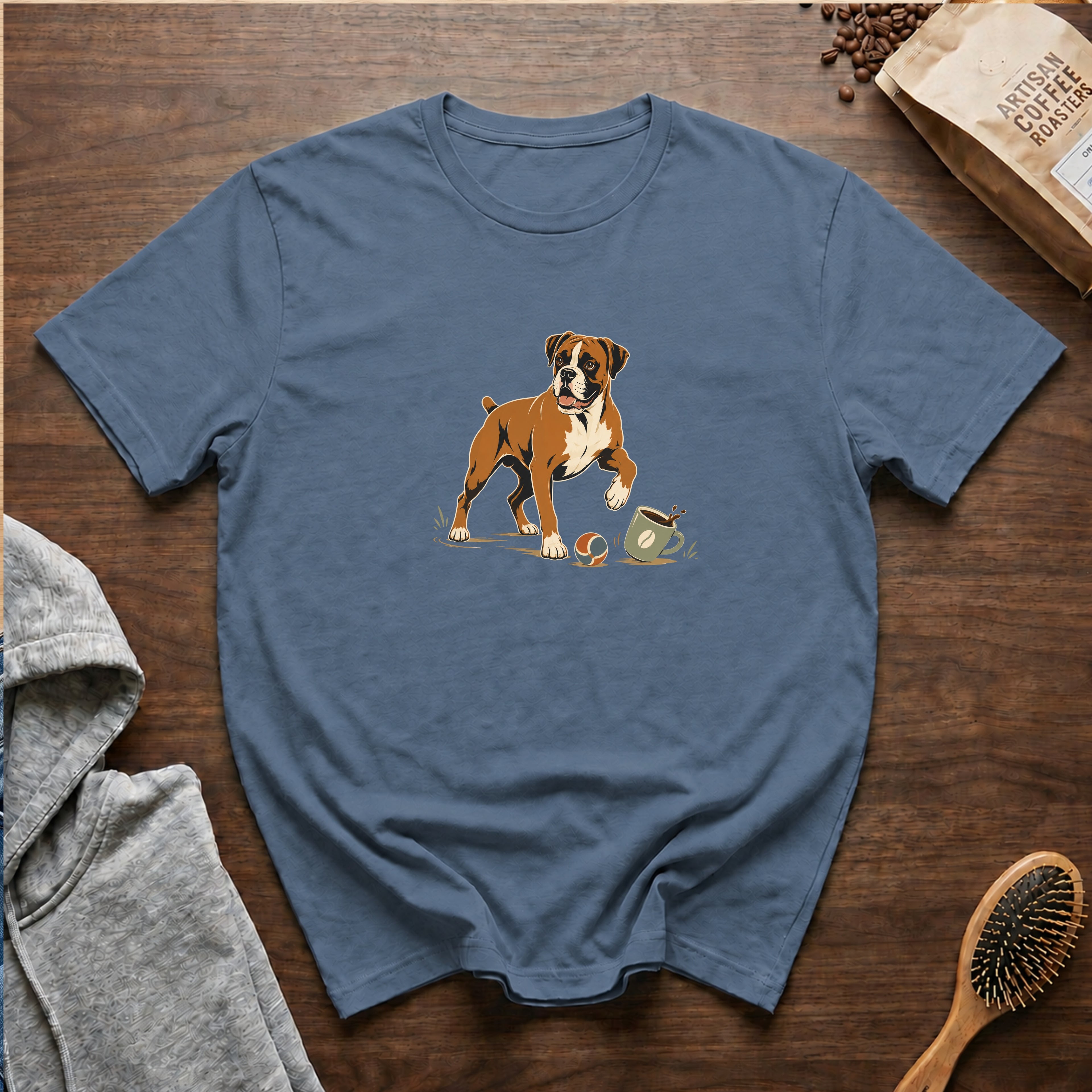 Boxer Bounce Back Brew T-Shirt — Blue Jean