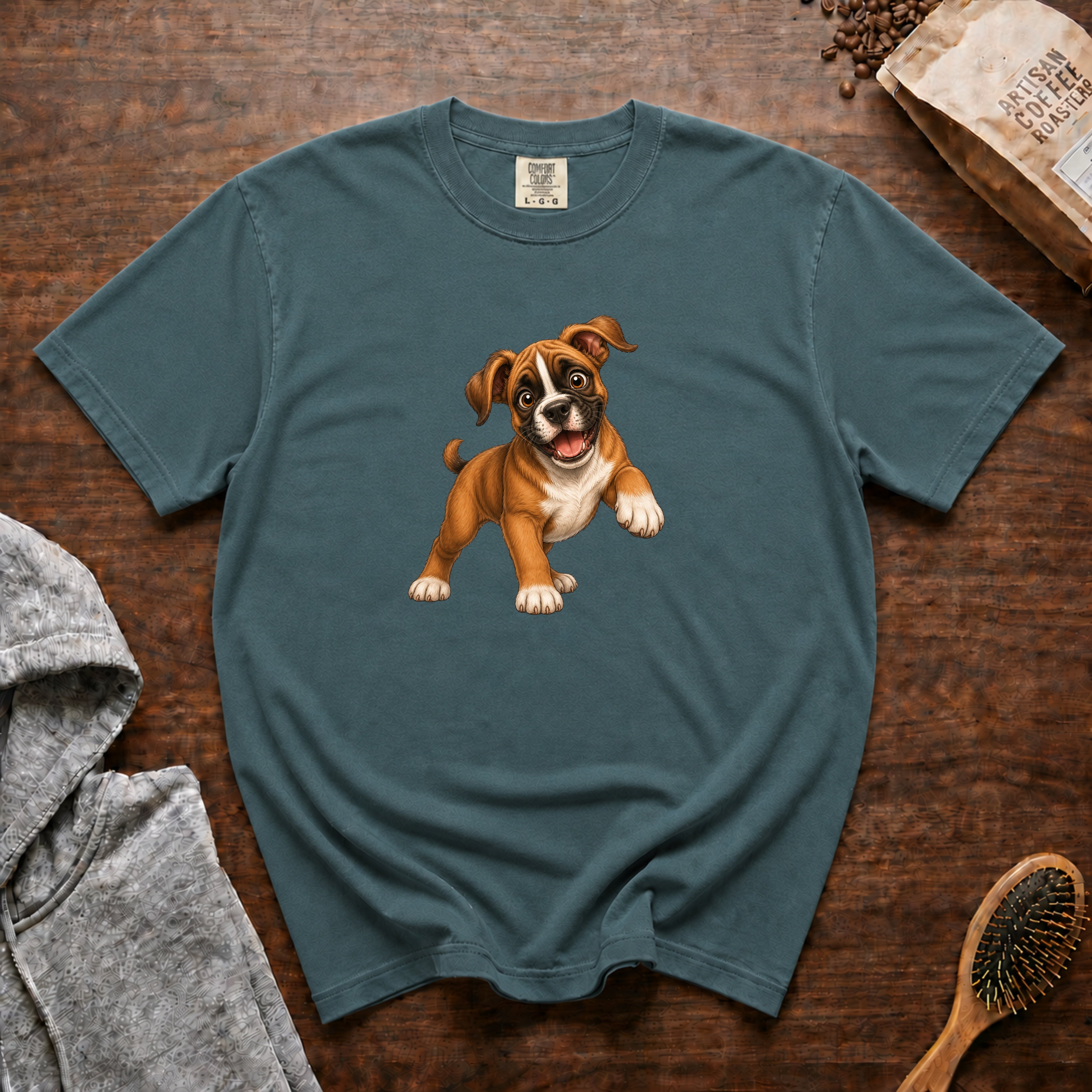 Boxer Wiggle 1 T-Shirt — Blue Spruce