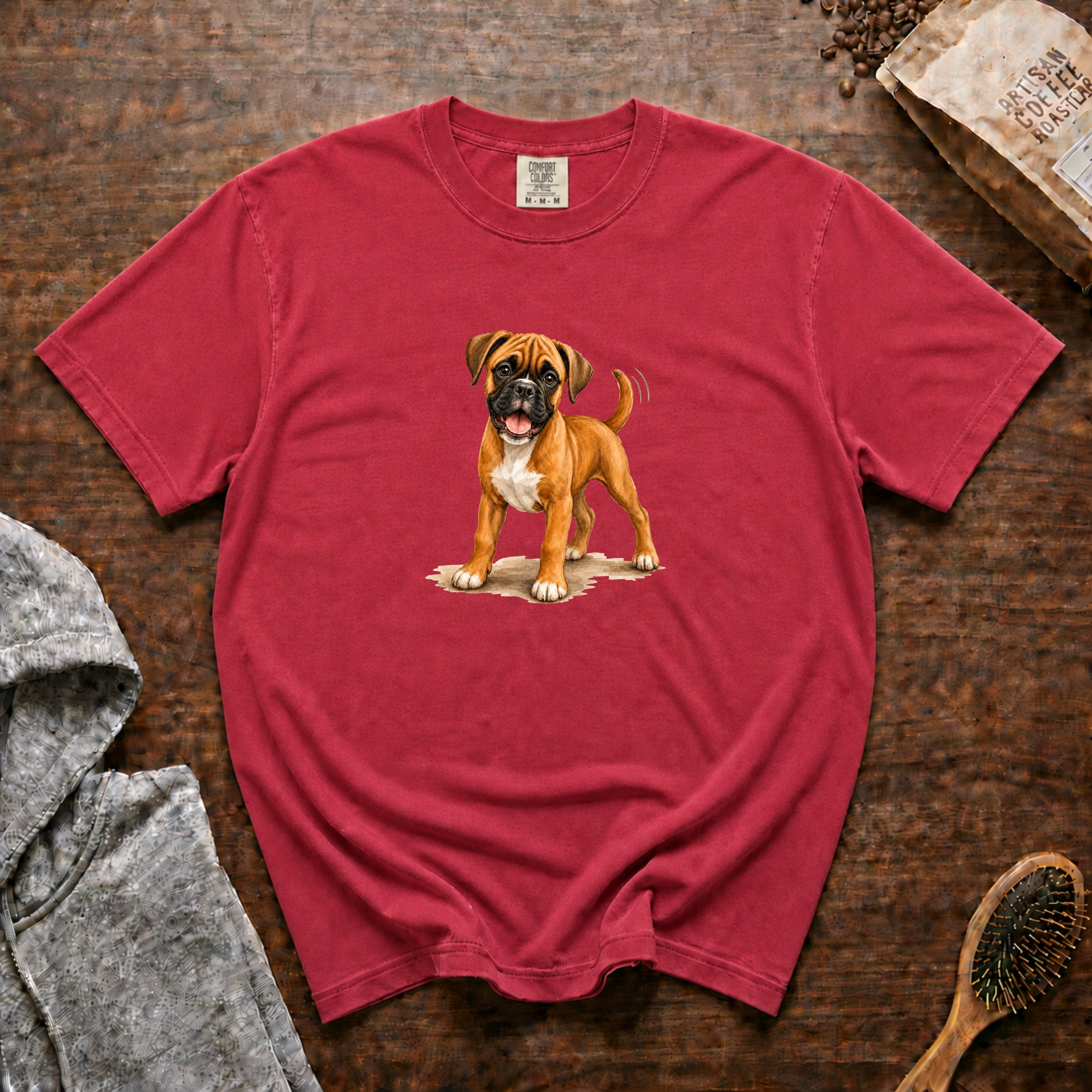 Boxer Wiggle T-Shirt — Crimson
