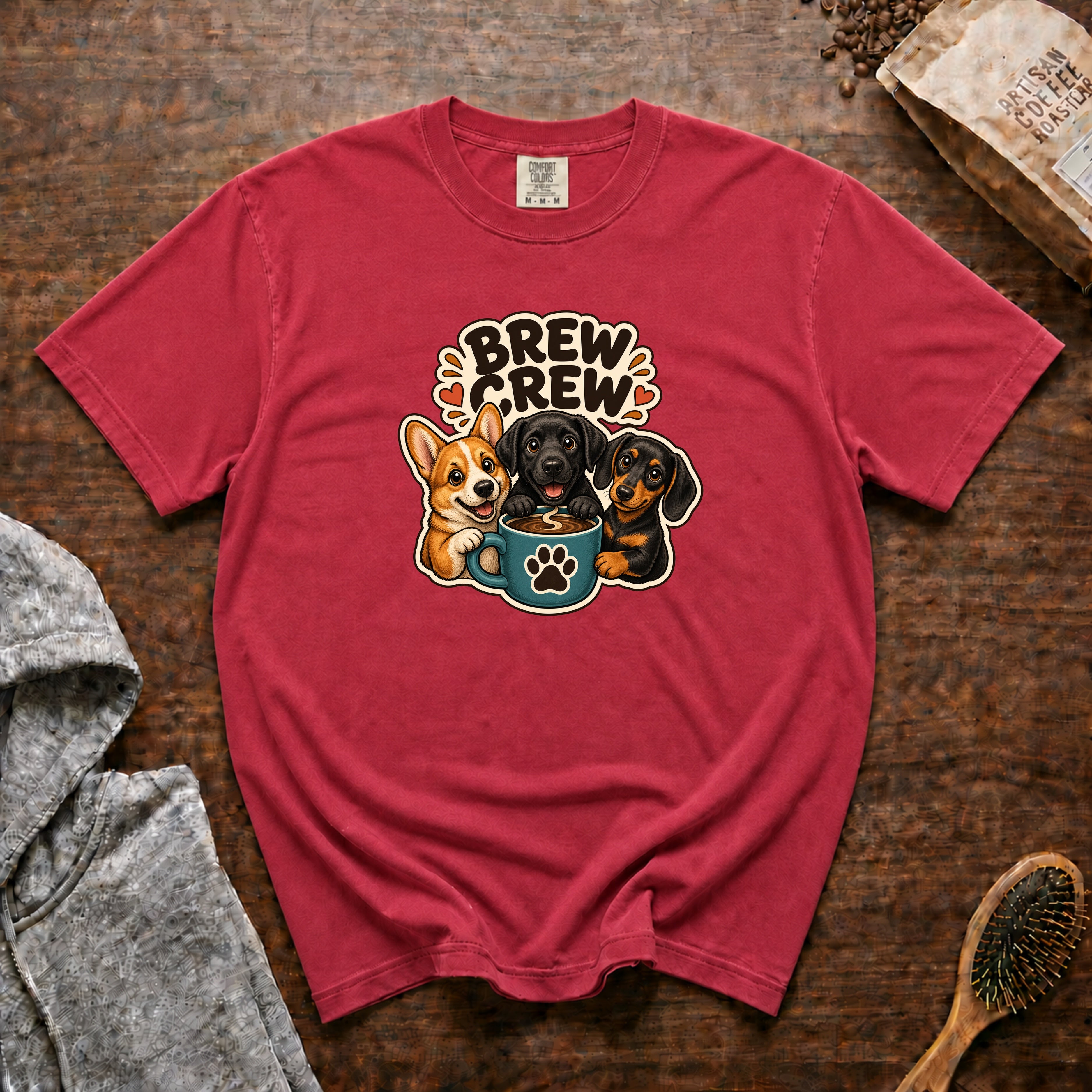 Brew Crew T-Shirt — Crimson