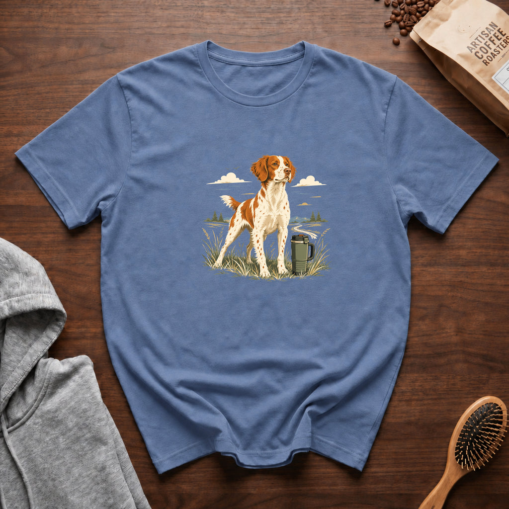 Brittany Field Mug Morning T-Shirt — Blue Jean