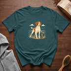 Brittany Field Mug Morning T-Shirt — Blue Spruce