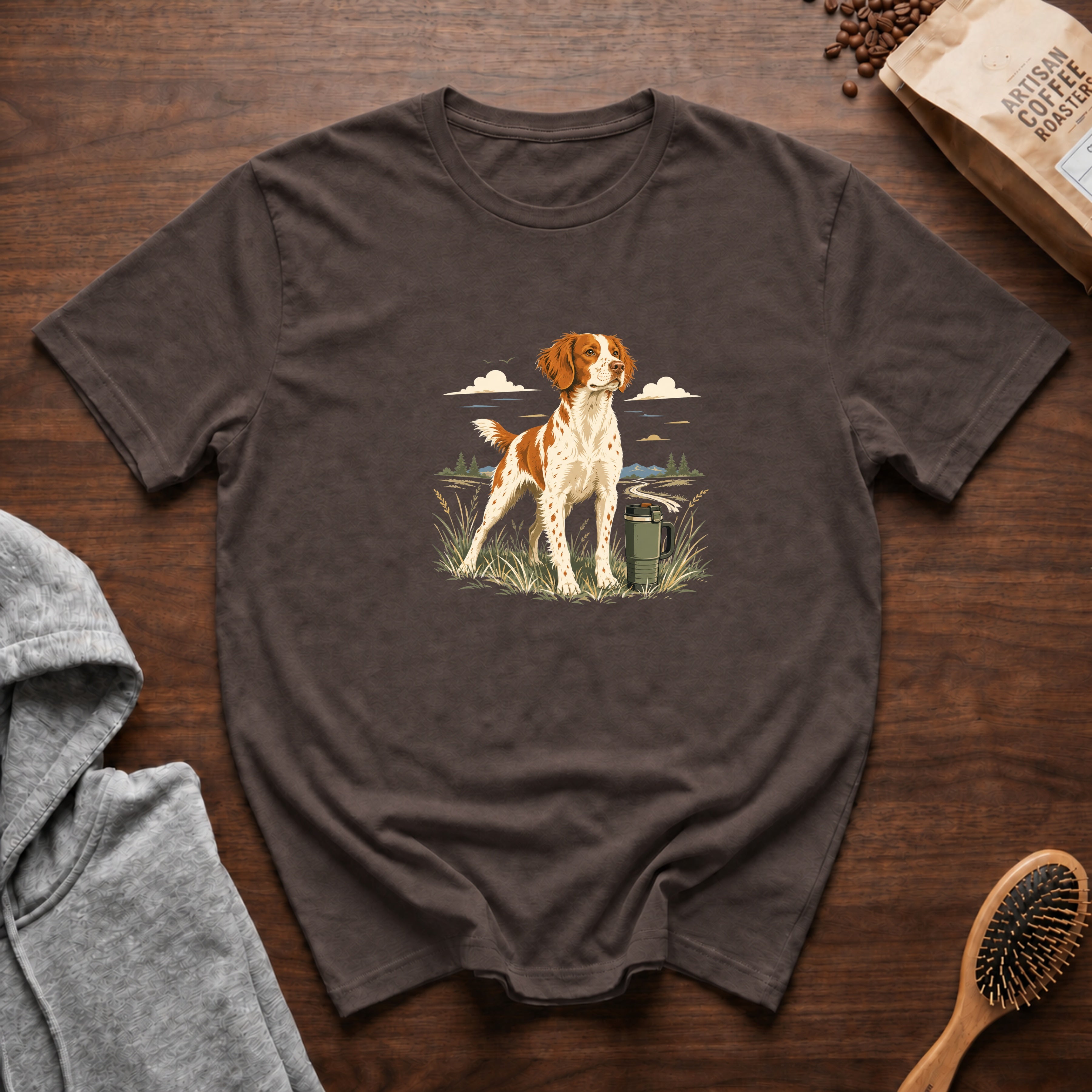 Brittany Field Mug Morning T-Shirt — Espresso