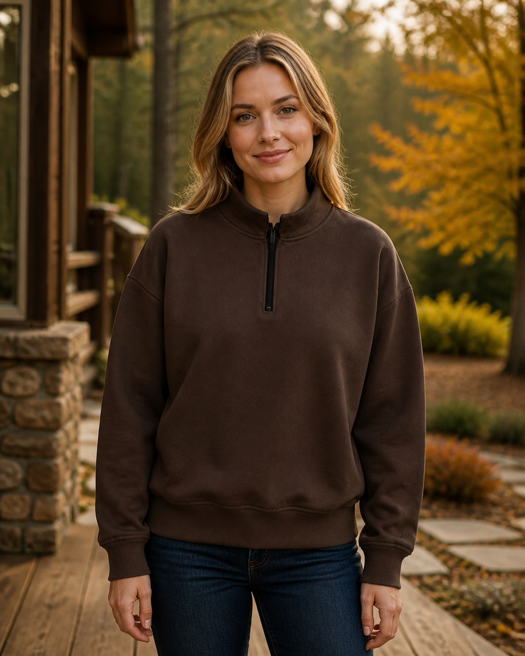 Unisex Heavyweight Regular Fit Half-Zip Brushed Fleece Sweatshirt 380GSM