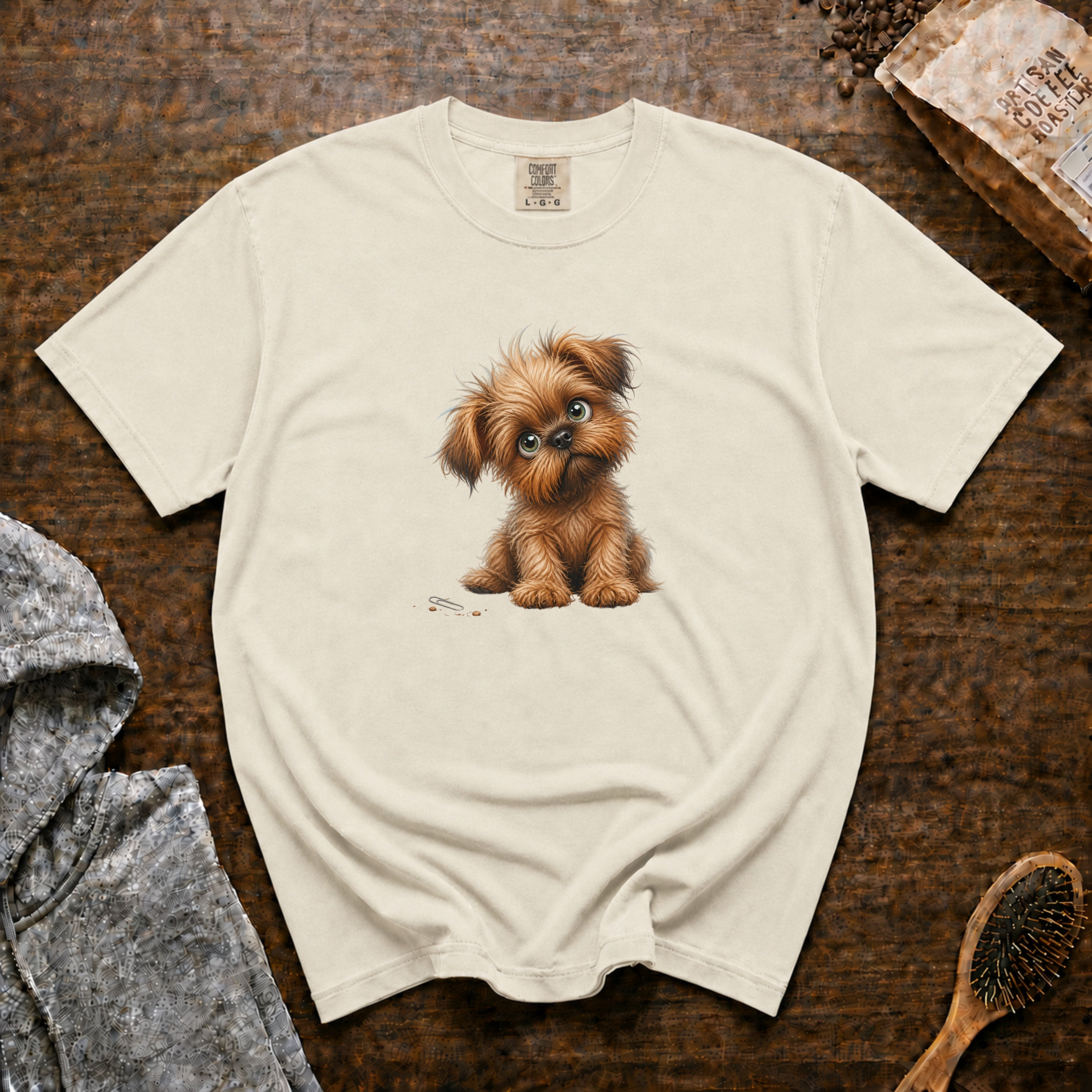 Brussels Griffon Mischief T-Shirt — Ivory
