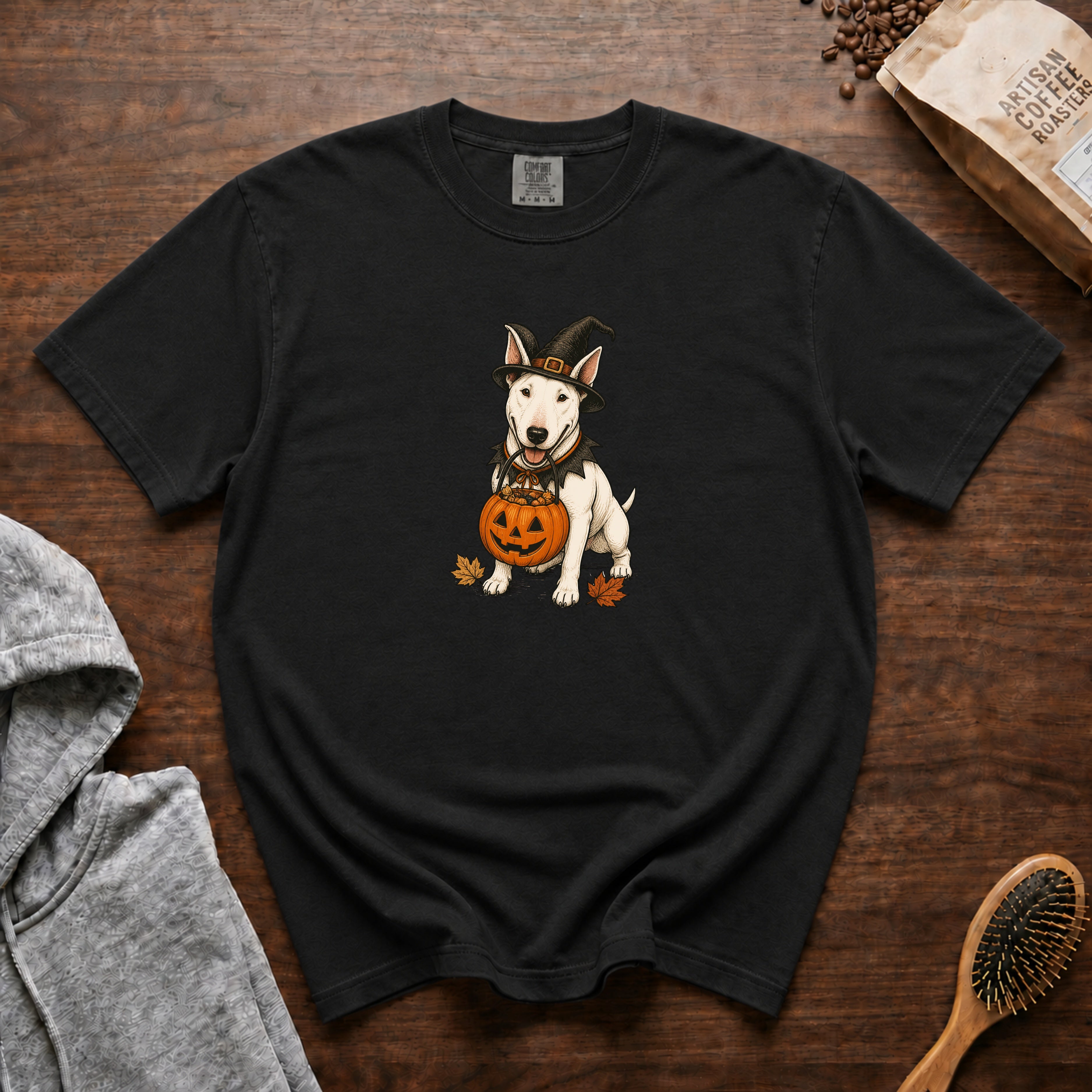 Bull Terrier Halloween T-Shirt — Black