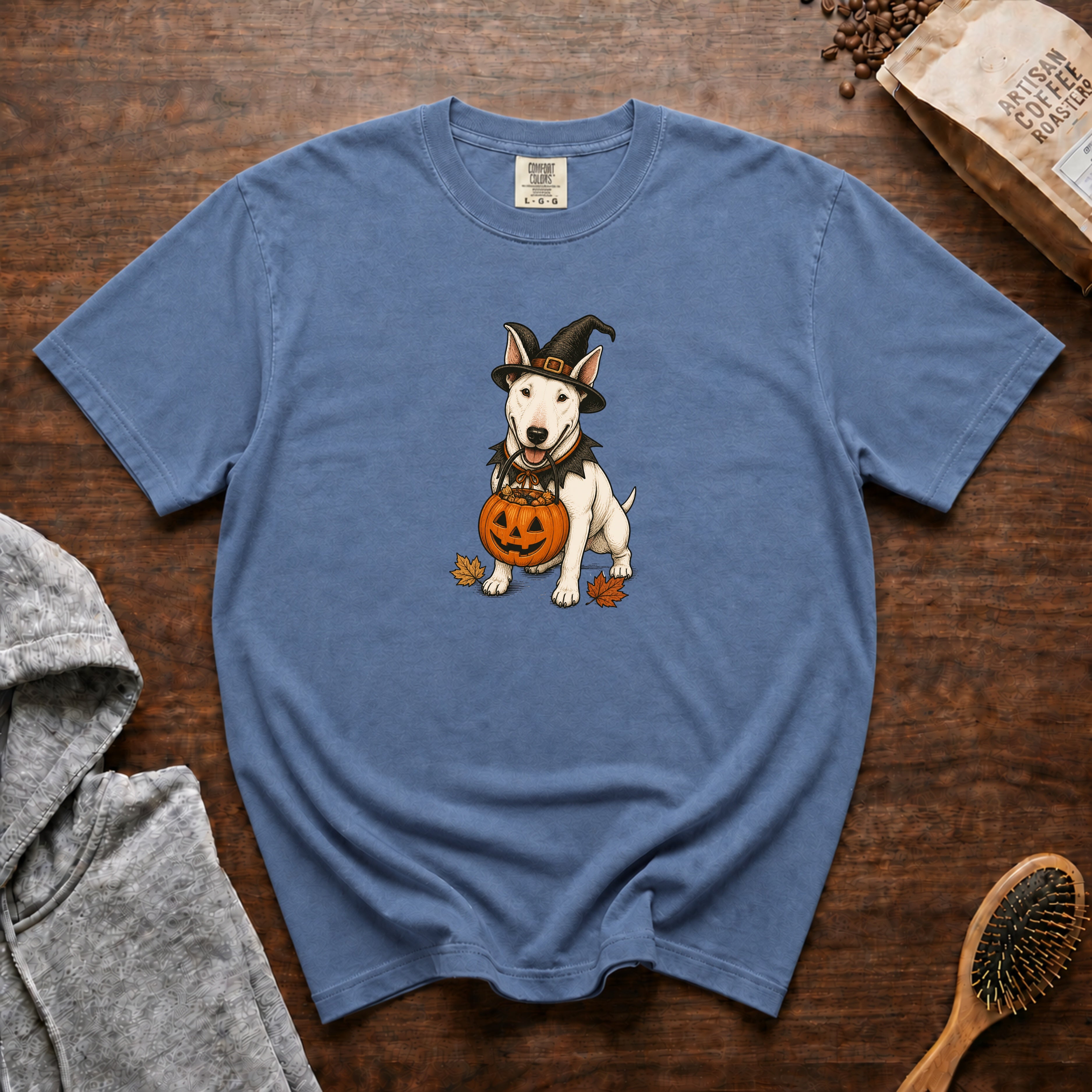 Bull Terrier Halloween T-Shirt — Blue Jean