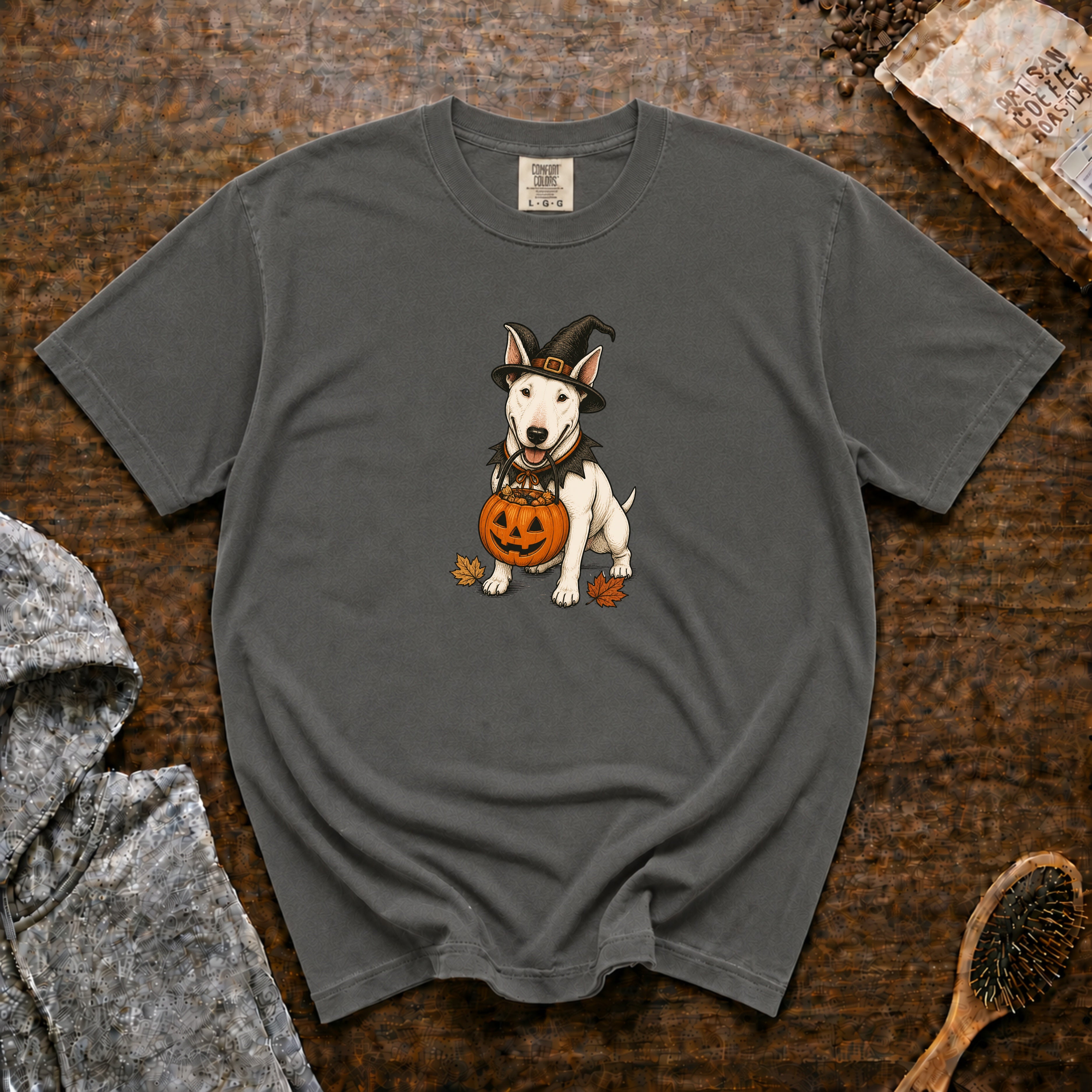 Bull Terrier Halloween T-Shirt — Pepper