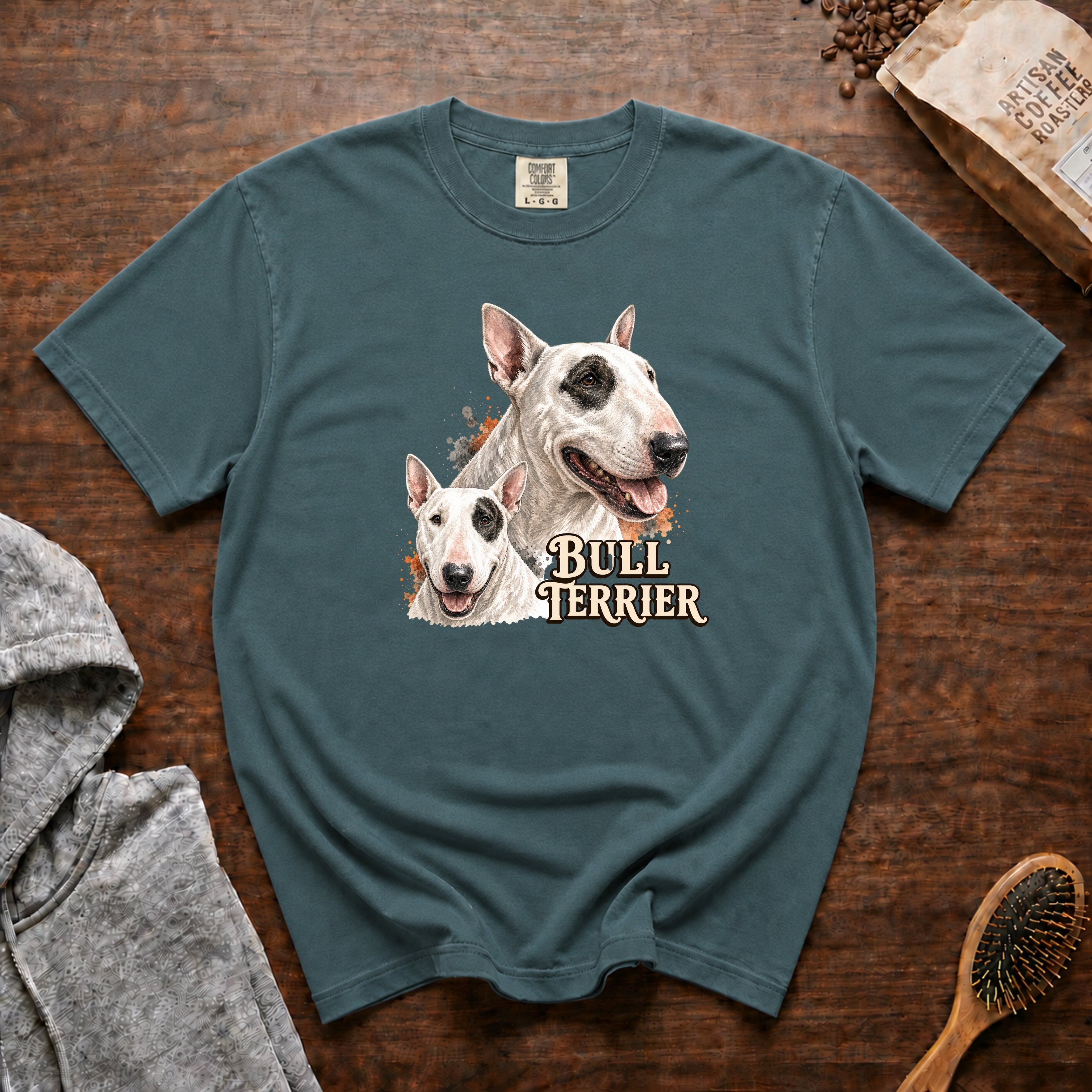 Bull Terrier T-Shirt — Blue Spruce