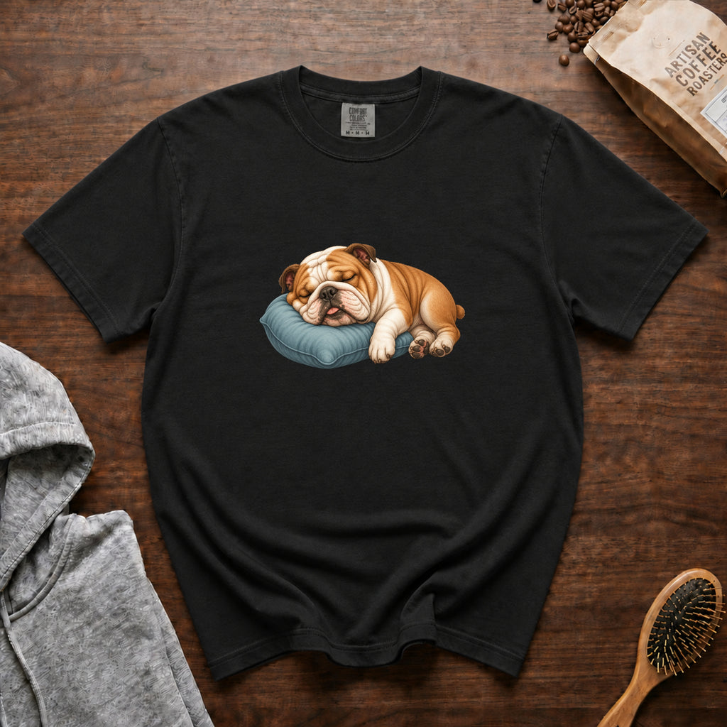 Bulldog Nap Time T-Shirt — Black