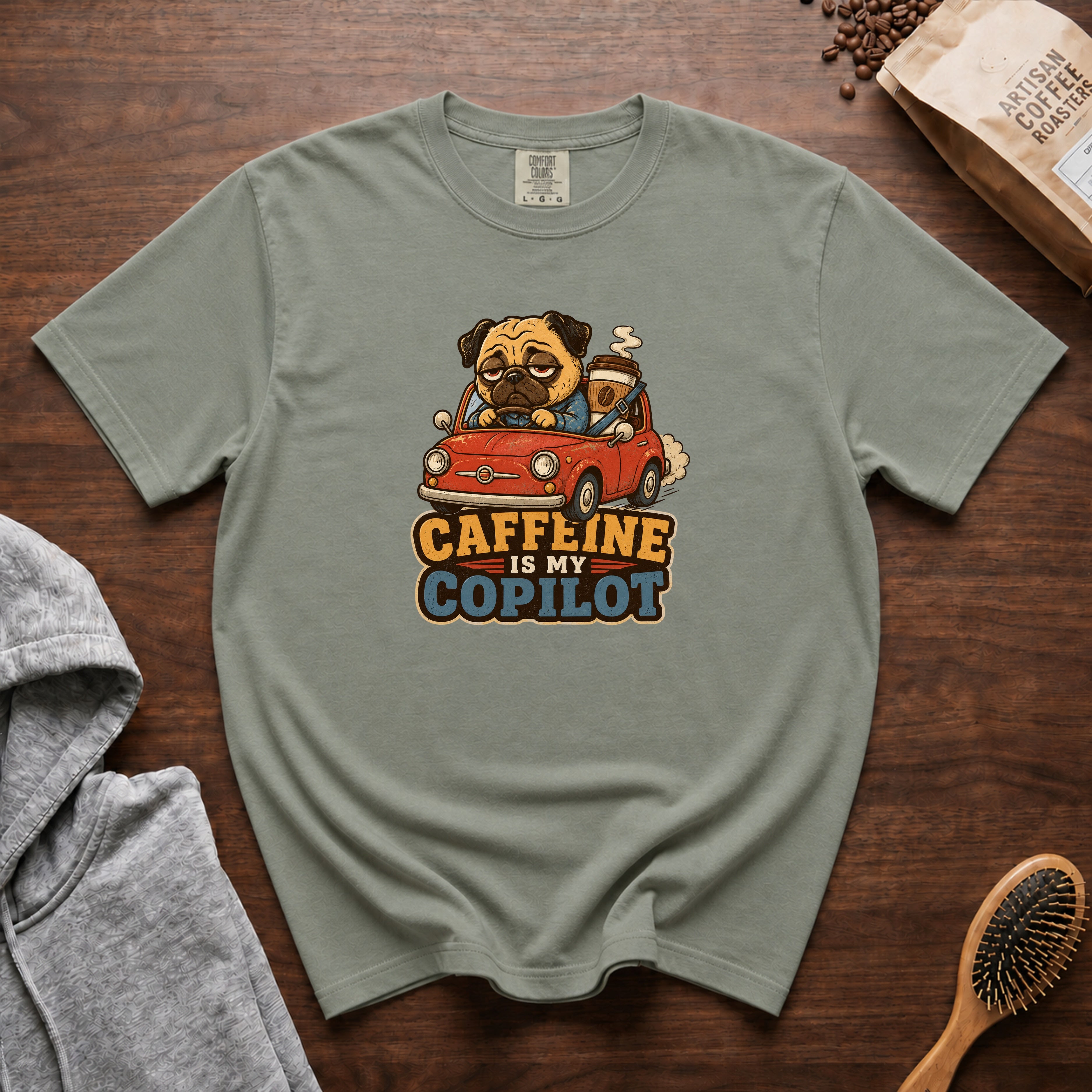 Caffeine Is My Copilot T-Shirt — Bay