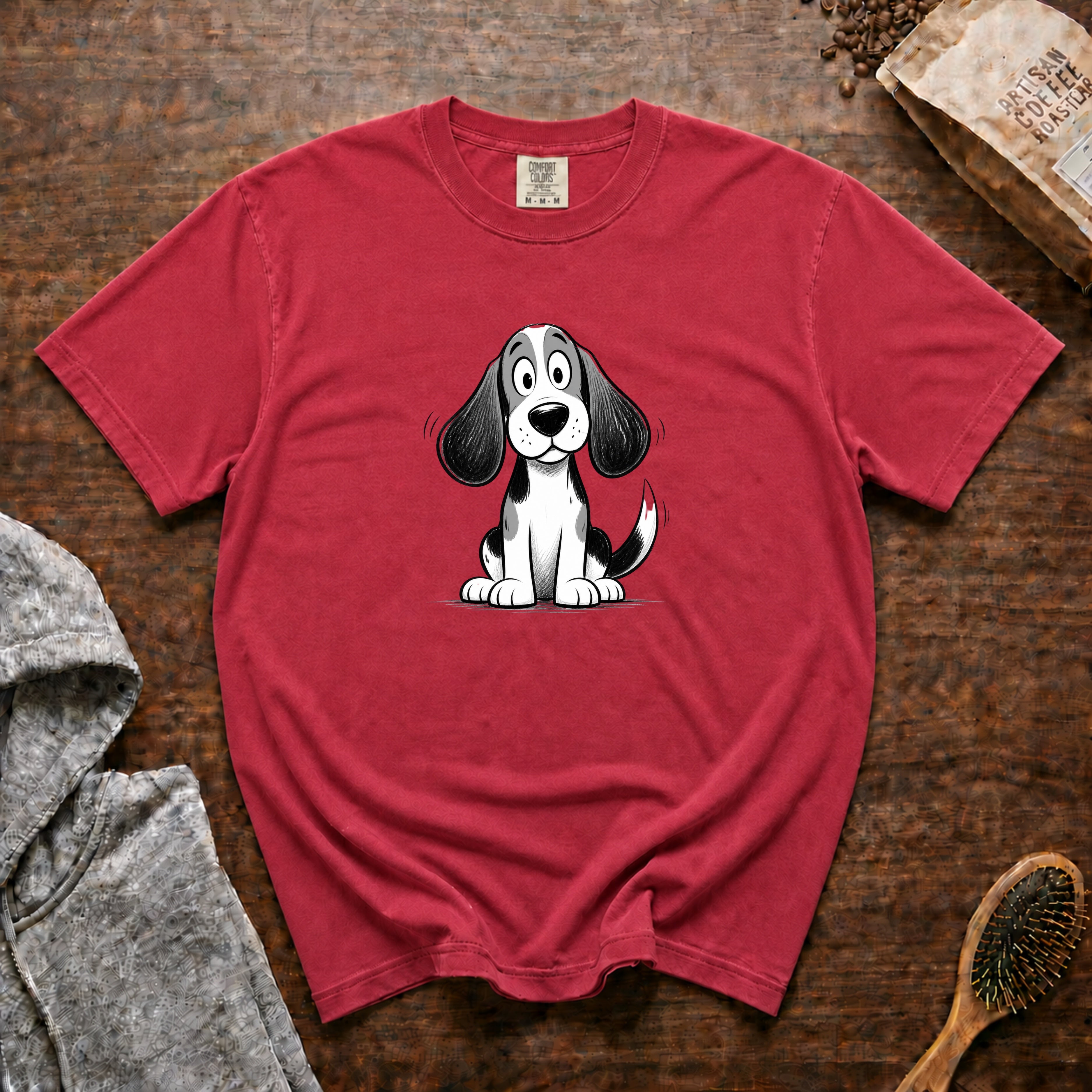 Cartoon Beagle T-Shirt — Crimson