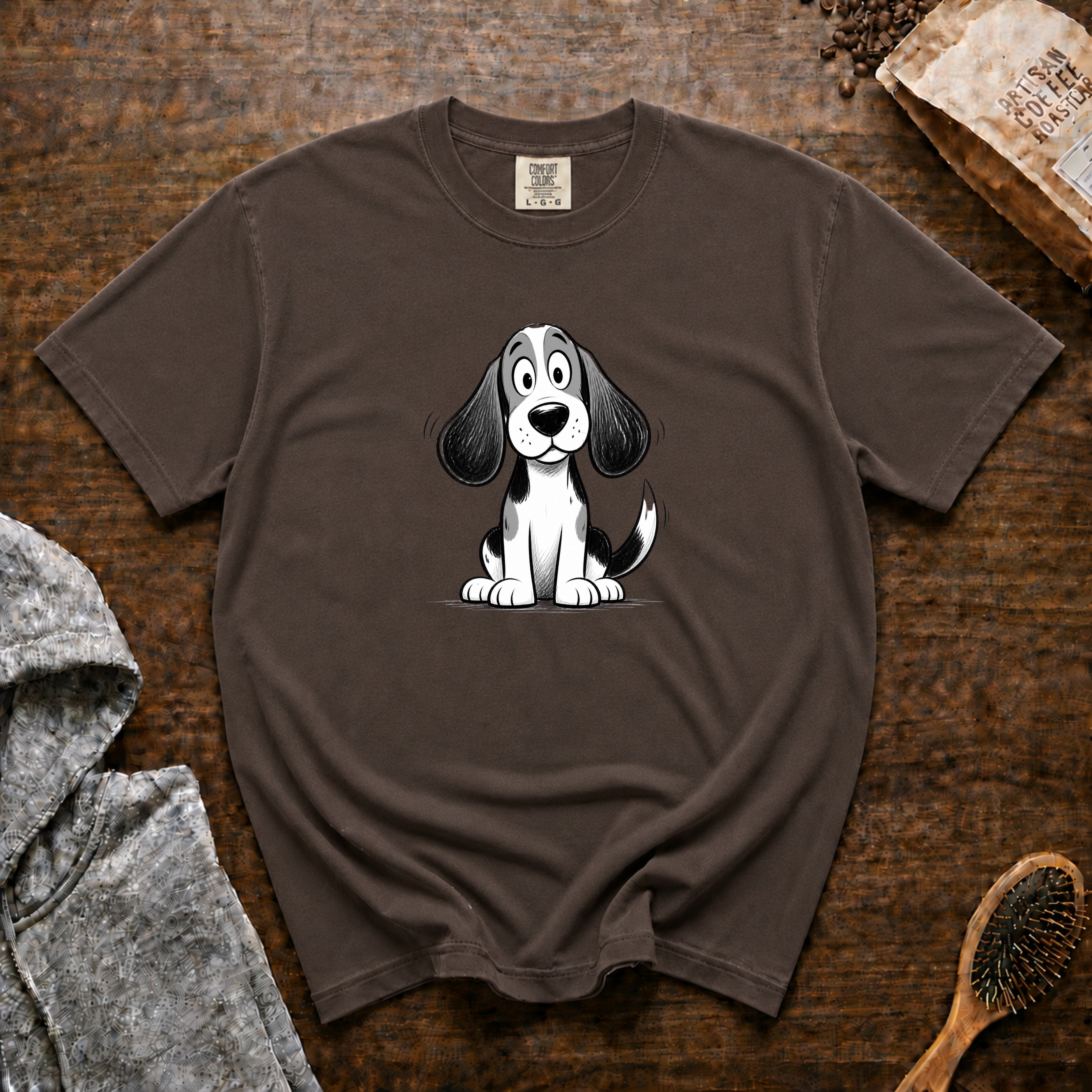 Cartoon Beagle T-Shirt — Espresso