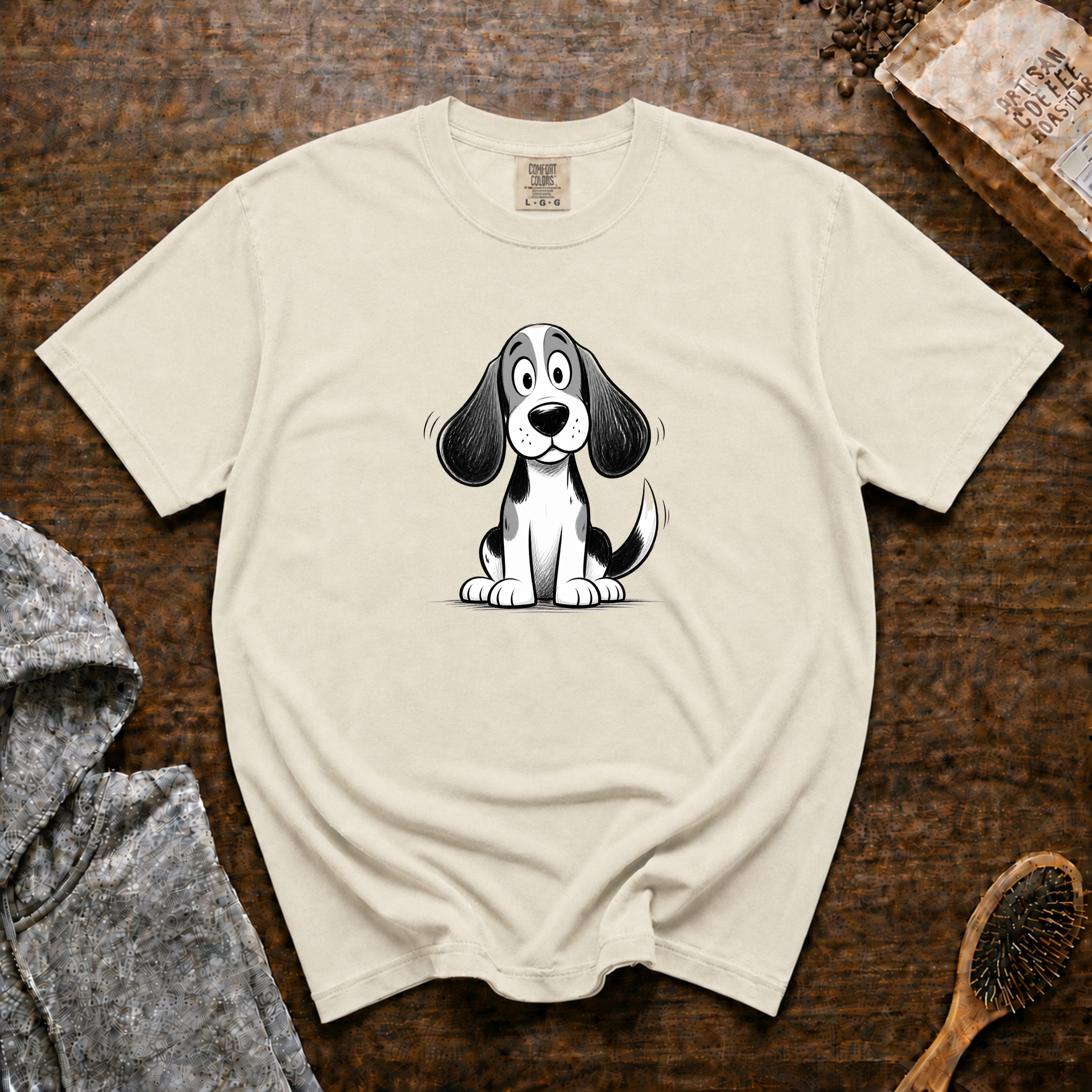 Cartoon Beagle T-Shirt — Ivory