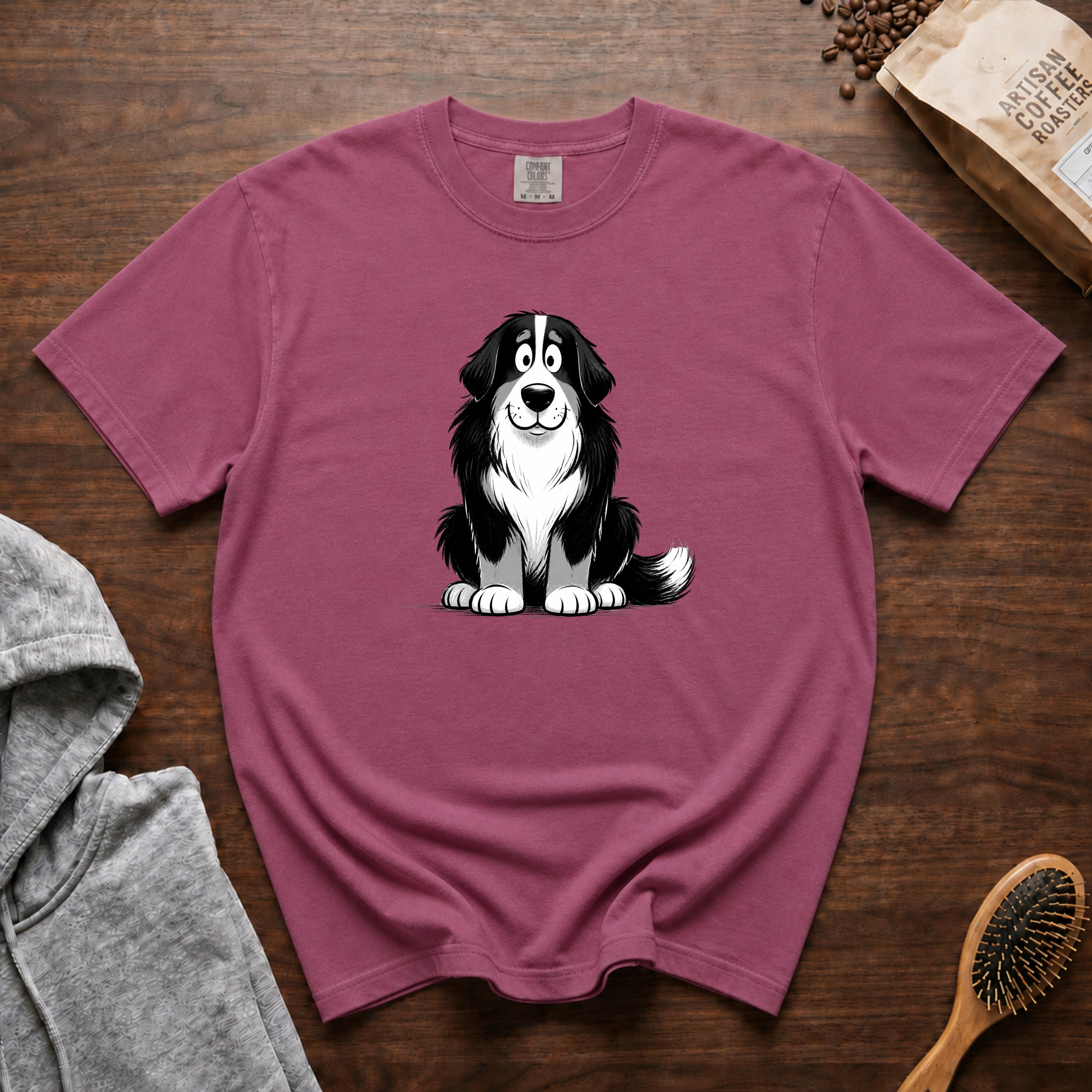 Cartoon Bernese Mountain Dog T-Shirt — Berry