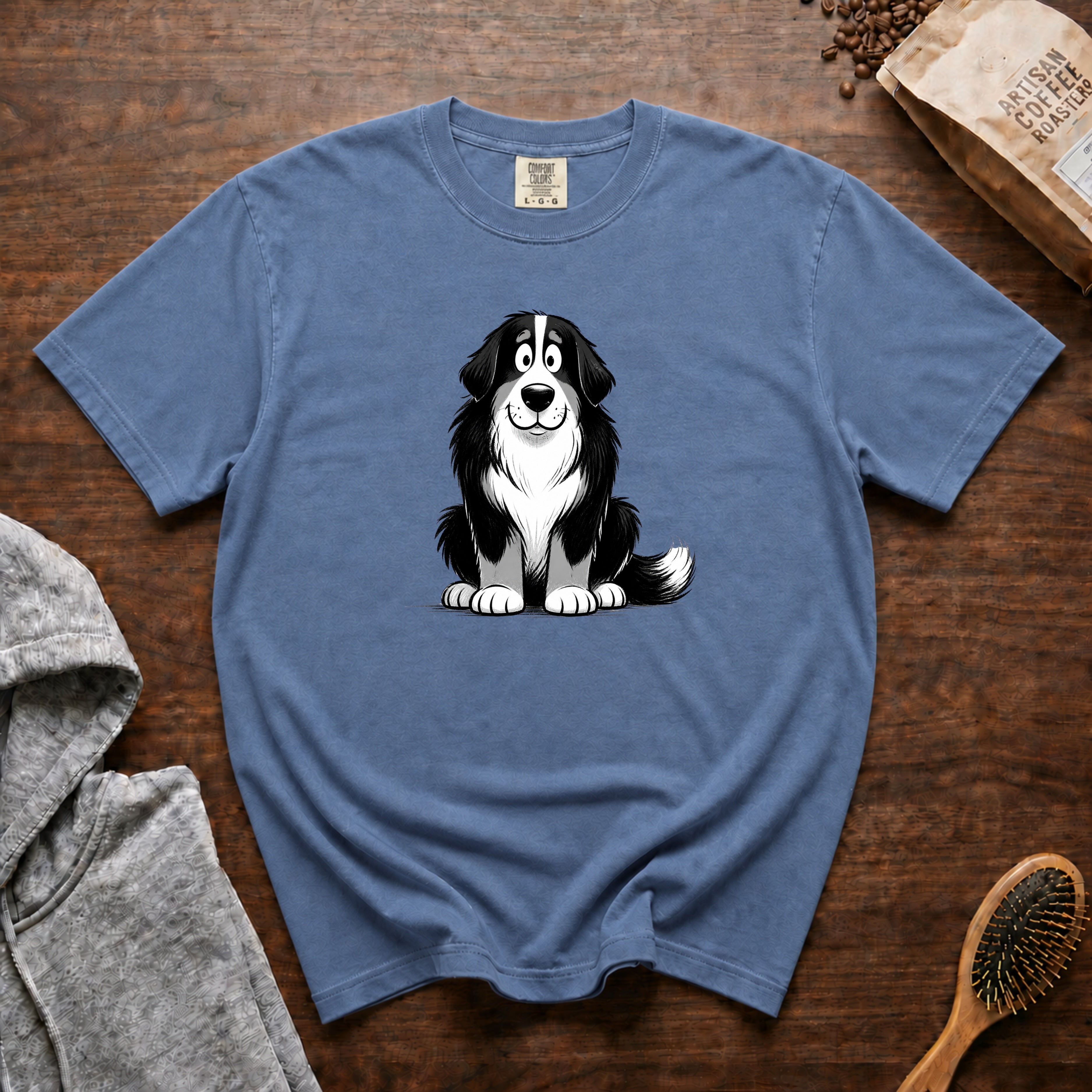 Cartoon Bernese Mountain Dog T-Shirt — Blue Jean