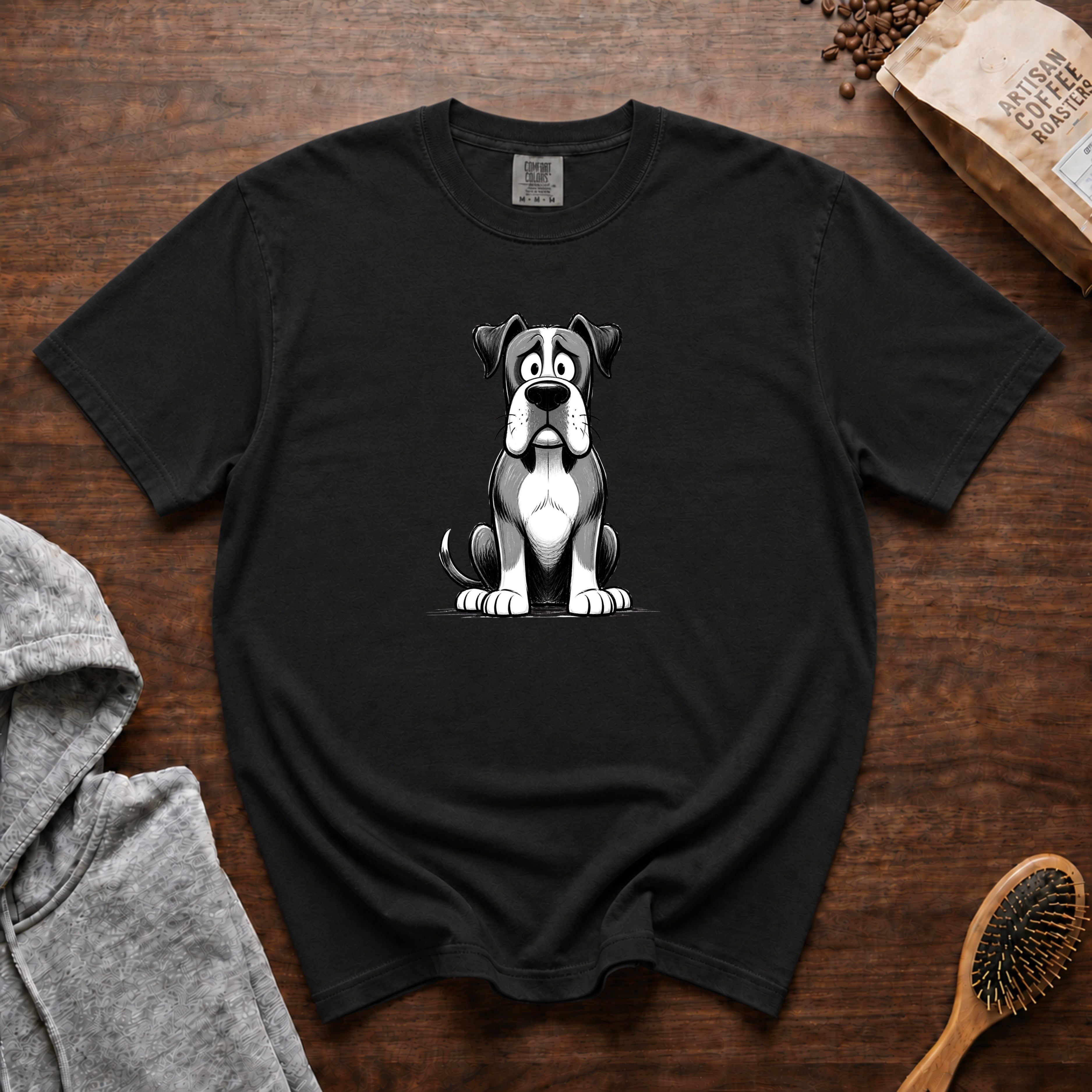 Cartoon Boxer T-Shirt — Black