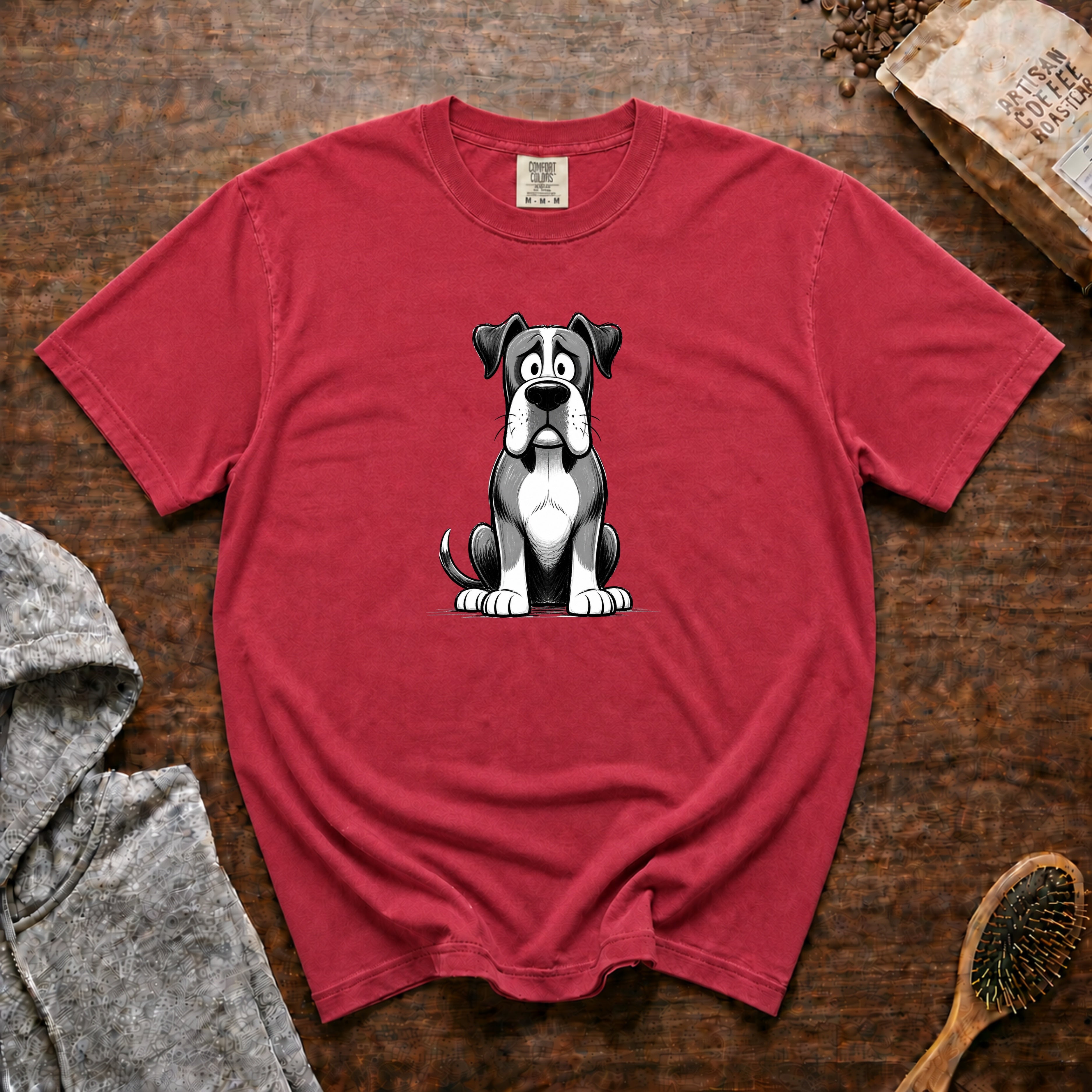 Cartoon Boxer T-Shirt — Crimson