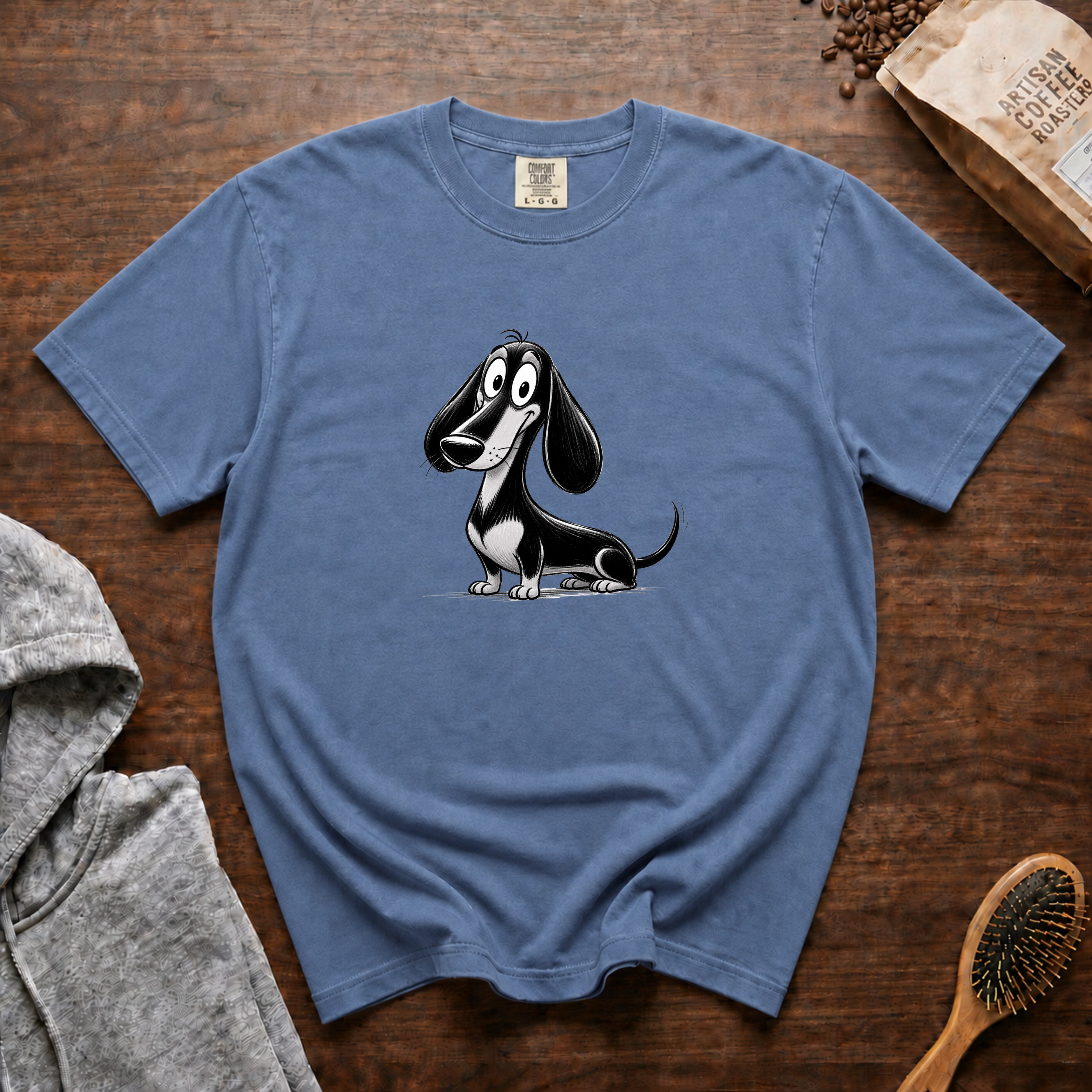Cartoon Dachshund T-Shirt — Blue Jean